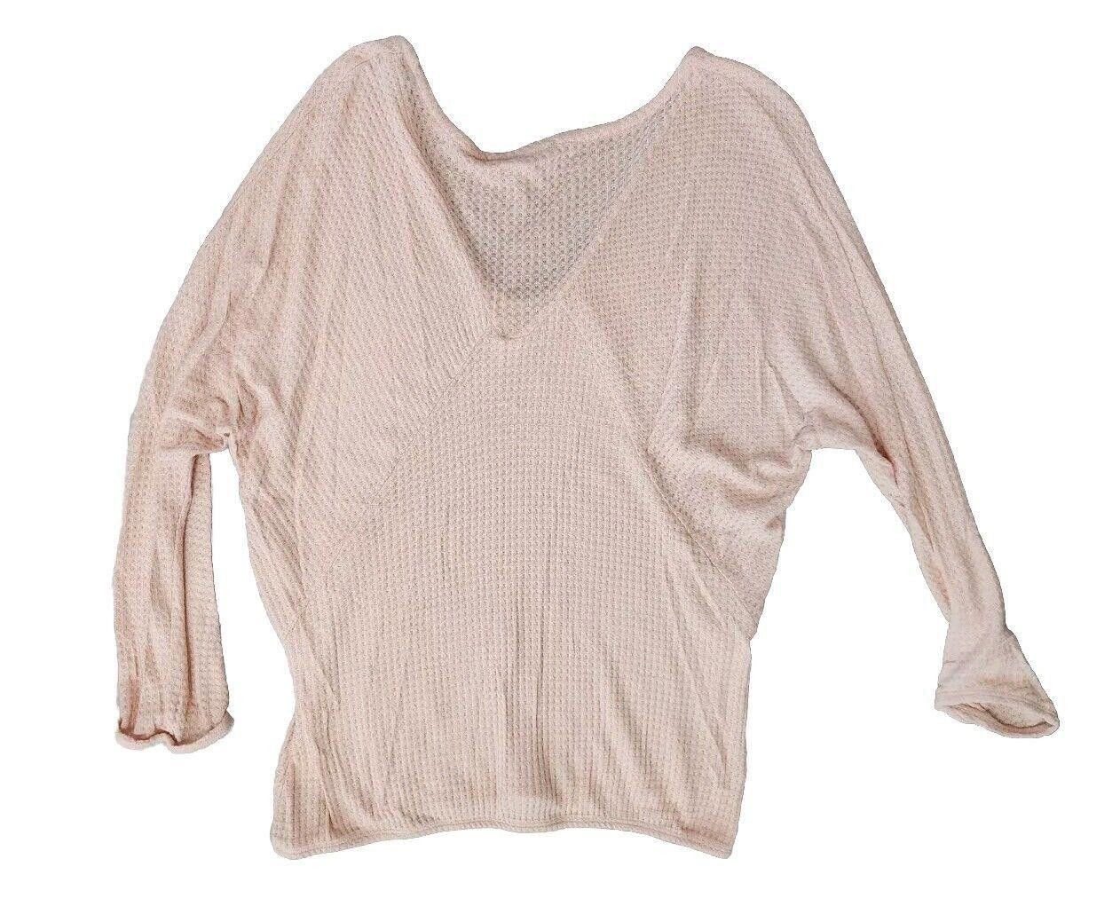 Designer Pure And Good Anthropoligie Top Small Waffle Knit Pink V Size S / US 4 / IT 40 - 3 Thumbnail