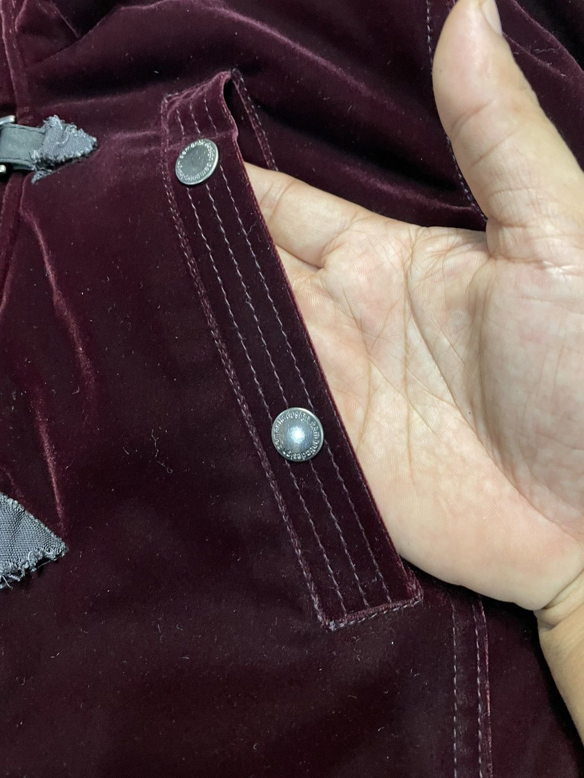 Japanese Brand Semantic Design Red Velour/Velvet Cargo Jacket Size US M / EU 48-50 / 2 - 4 Thumbnail