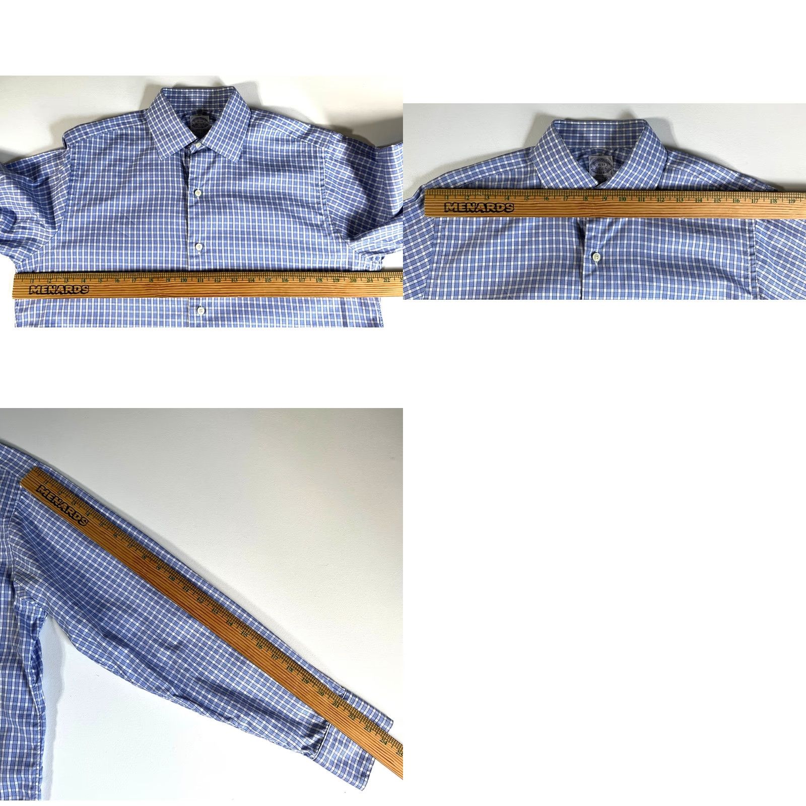 Brooks Brothers VINTAGE Brooks Brothers Makers Button-Up Shirt Check Blue Cotton 15 Regular USA 90s Mens Shirt Size US M / EU 48-50 / 2 - 10 Thumbnail