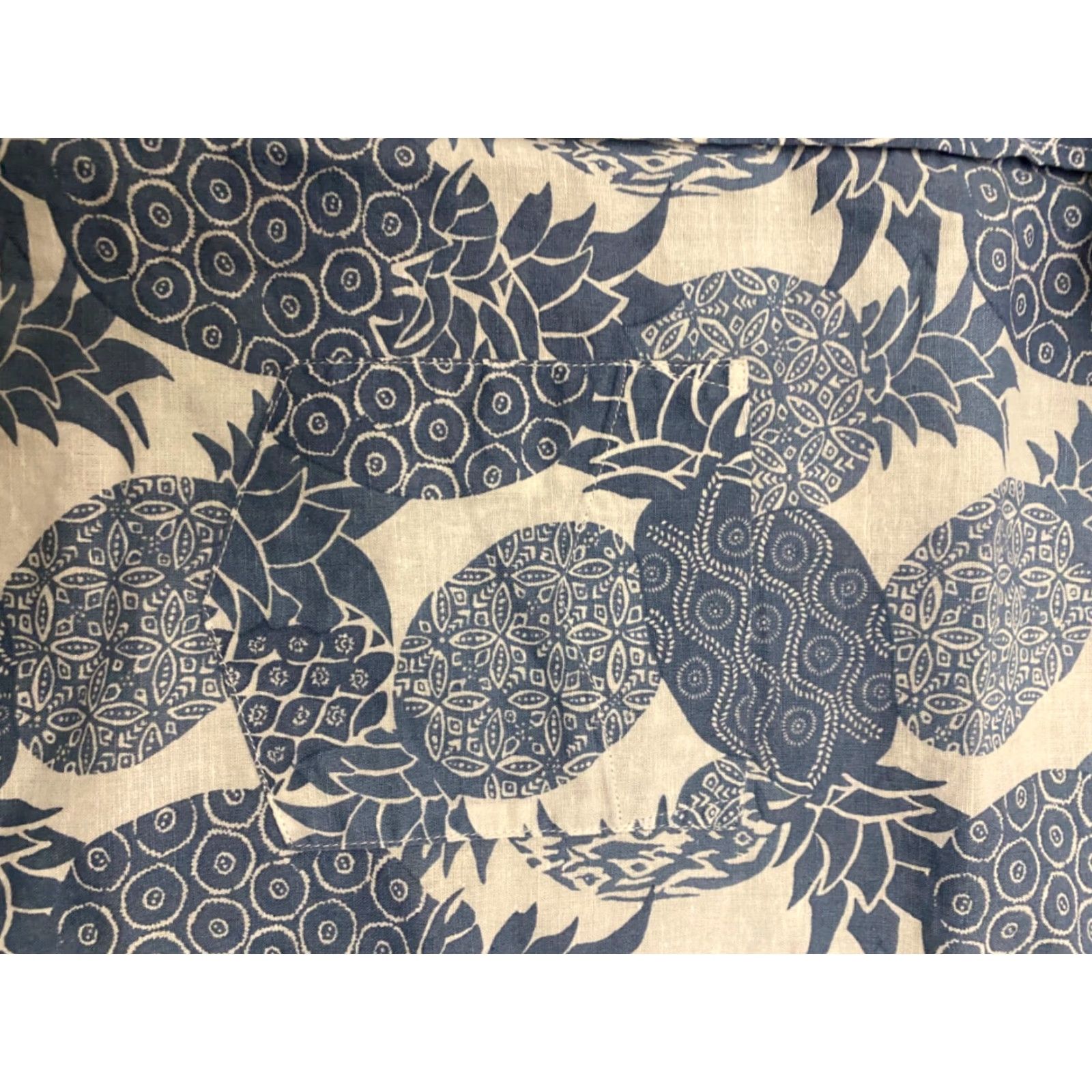 UNTUCKit UNTUCKit Yoti Linen Hawaiian Multi Print Pineapple Shirt Mens XL Blue Blocked Slim Shirt Casual Short Sleeve Button-Up Size US XL / EU 56 / 4 - 3 Thumbnail