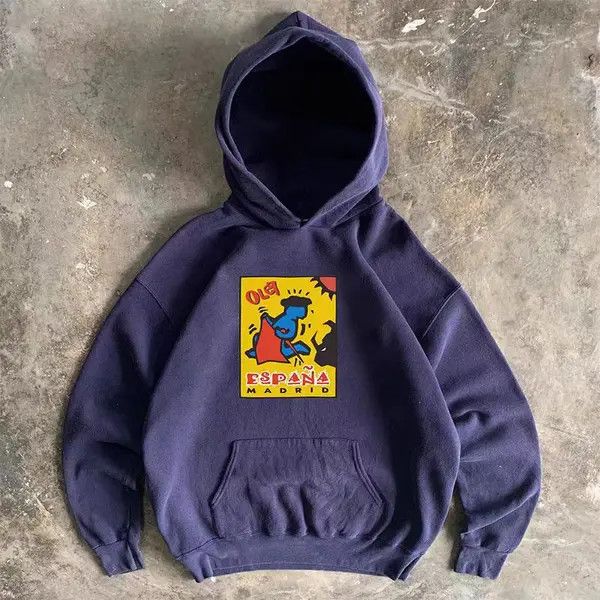 Japanese Brand VIBE Purple matador print hooded sweatshirt Size US L / EU 52-54 / 3 - 3 Thumbnail