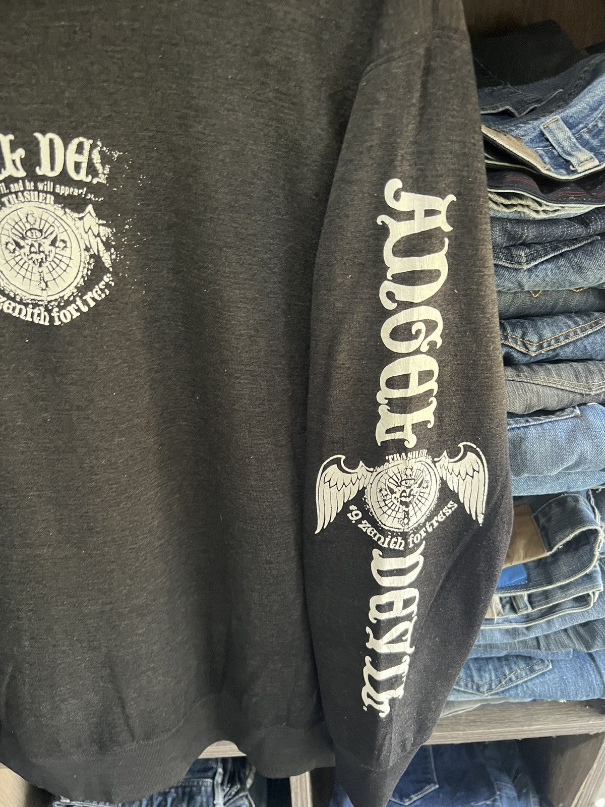 If Six Was Nine 🔥Vintage Angel Devil 9 Zenith Fortress Sweatshirt Size US M / EU 48-50 / 2 - 7 Thumbnail