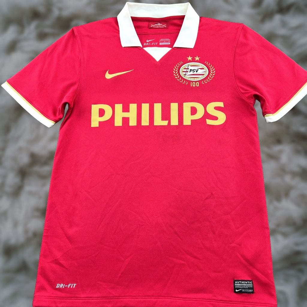 Nike PSV Eindhoven Nike 2013-2014 Home Jersey Small Centenary 100th Anniversary Adult Shirt S Red Nike Short Sleeve Football Jersey Mens Size US S / EU 44-46 / 1 - 1 Thumbnail