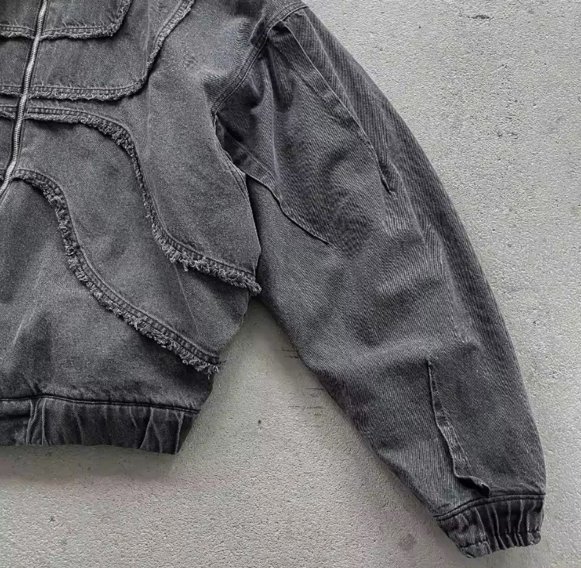 Vintage washed denim-like feel zip up hoodie Size US M / EU 48-50 / 2 - 4 Thumbnail