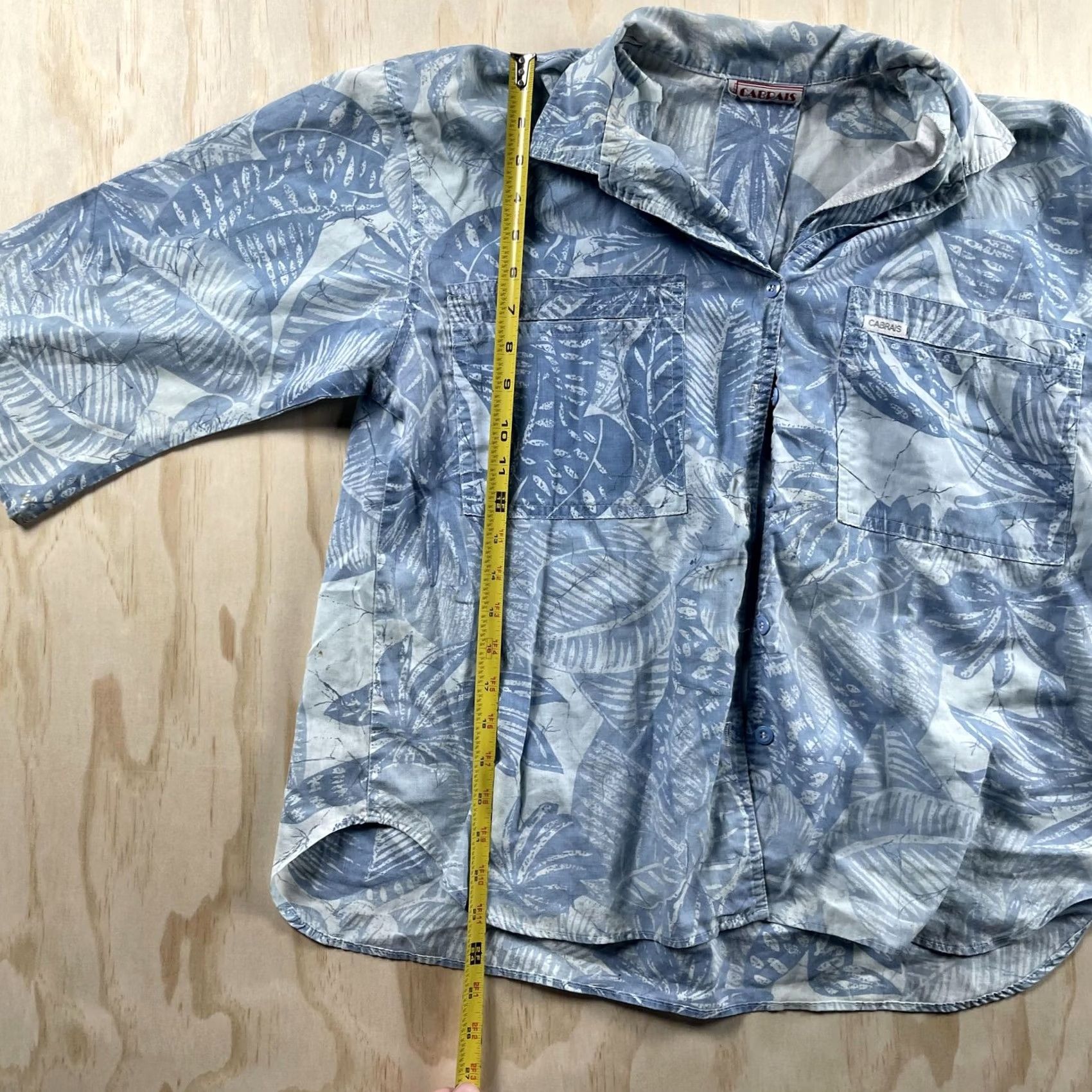 Vintage CABRAIS Shirt Mens XL Blue Floral Hawaiian Short Sleeve Button Up Tropical Beach Size US XL / EU 56 / 4 - 3 Thumbnail