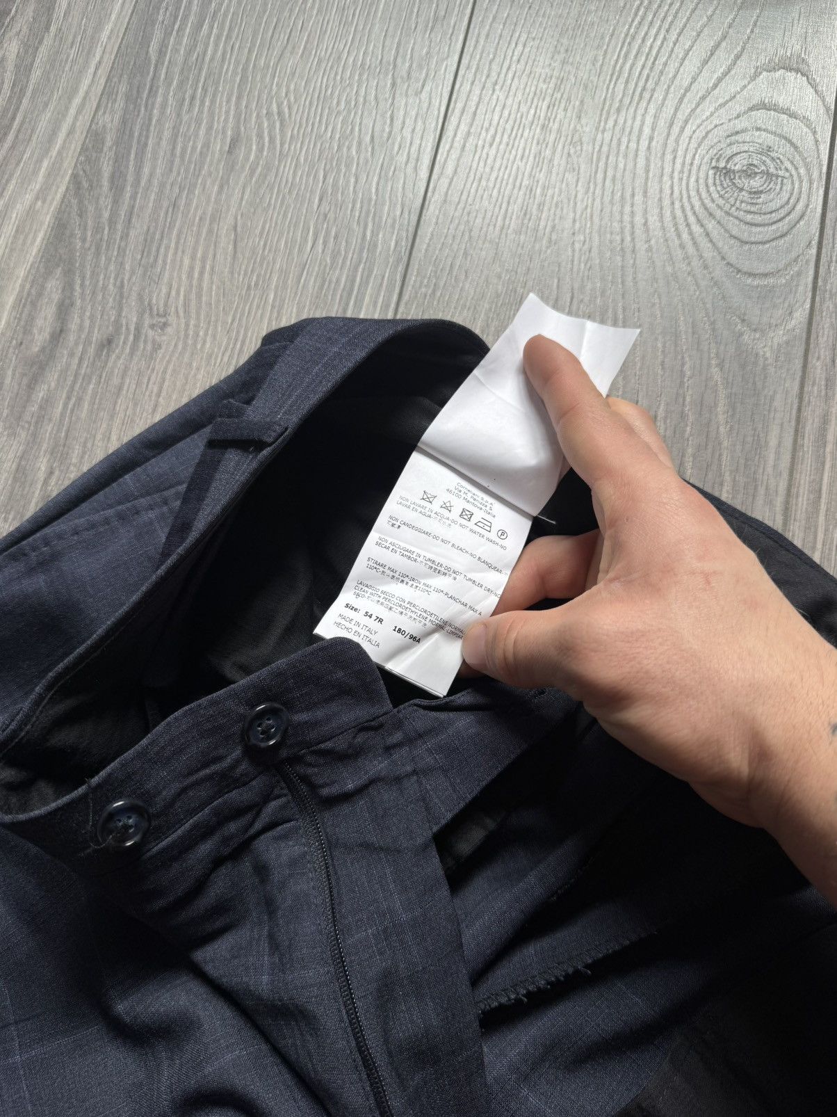 Corneliani Corneliani Dark Blue Wool Windowpane Two-Piece Suit 54R Size 54R - 17 Thumbnail