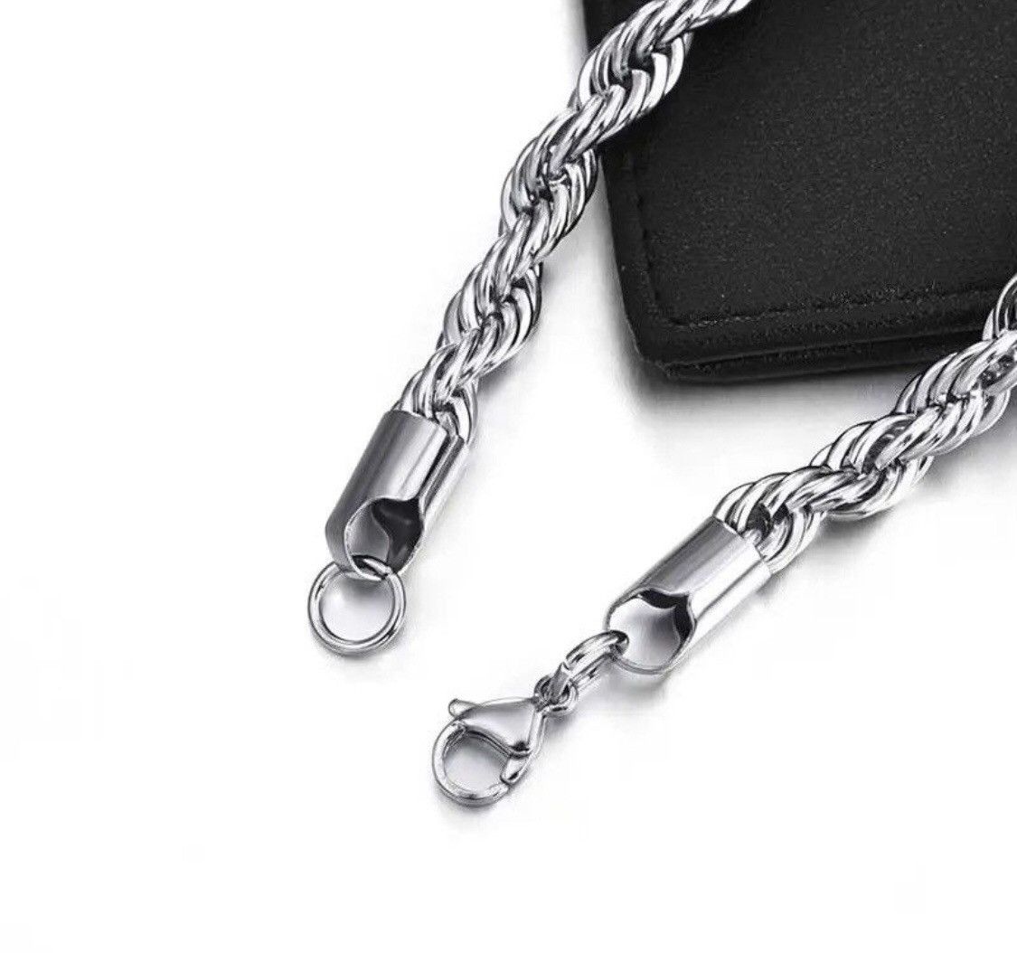 Jewelry Silver 5mm Rope Chain Necklace Size ONE SIZE - 1 Thumbnail