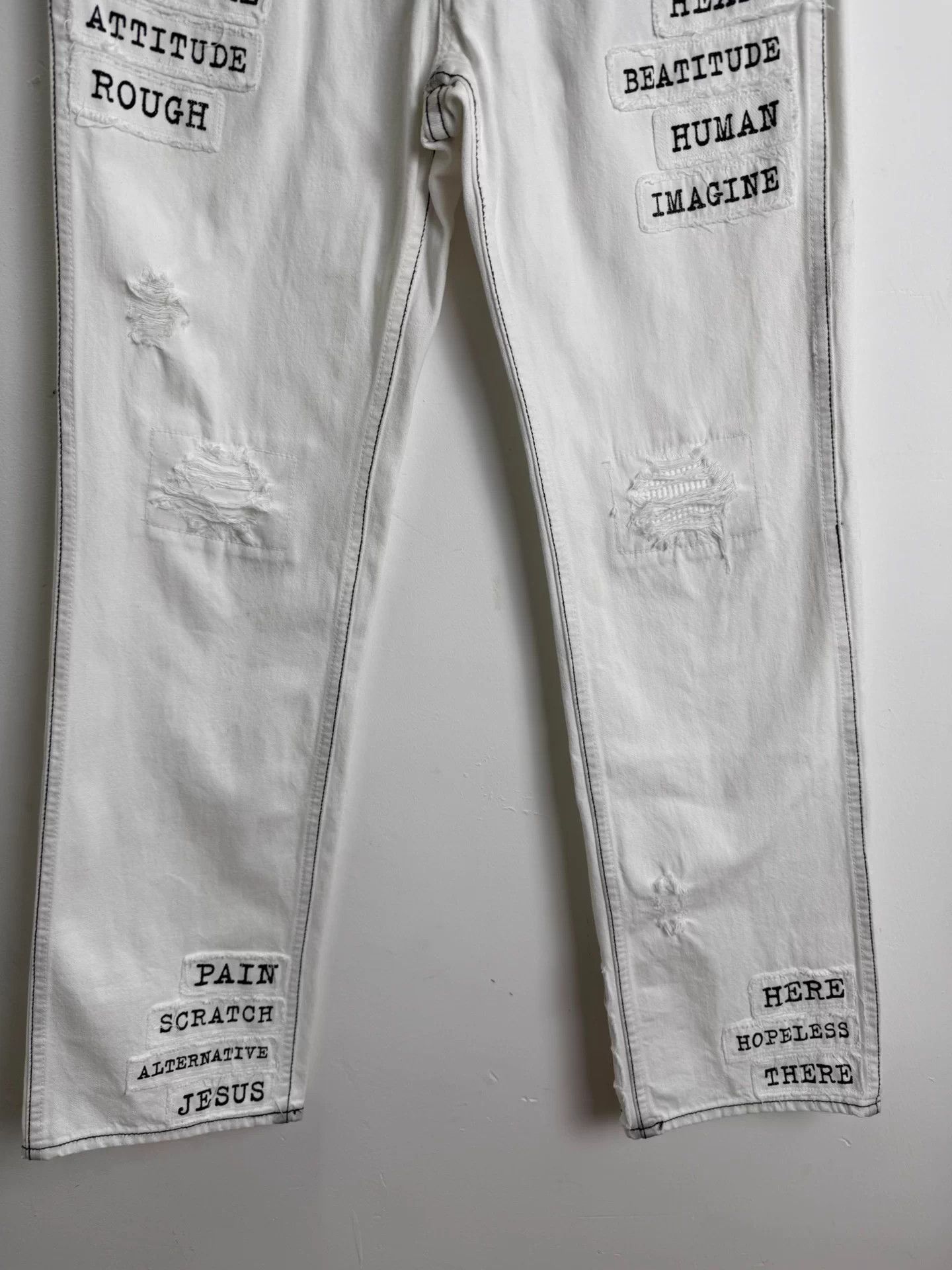 Numbers Number (n)ine 01SS Appliqué Jeans Size 28" / US 6 / IT 42 - 3 Thumbnail