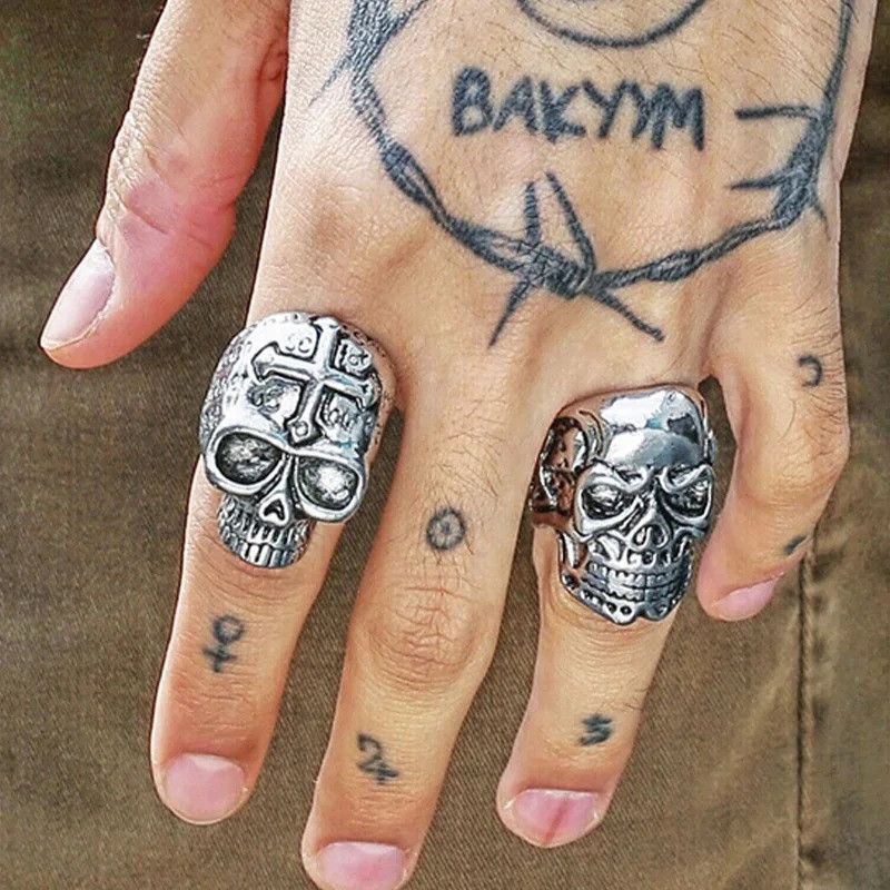 Jewelry × Vintage Retro Cross Skull Ring Size ONE SIZE - 6 Thumbnail