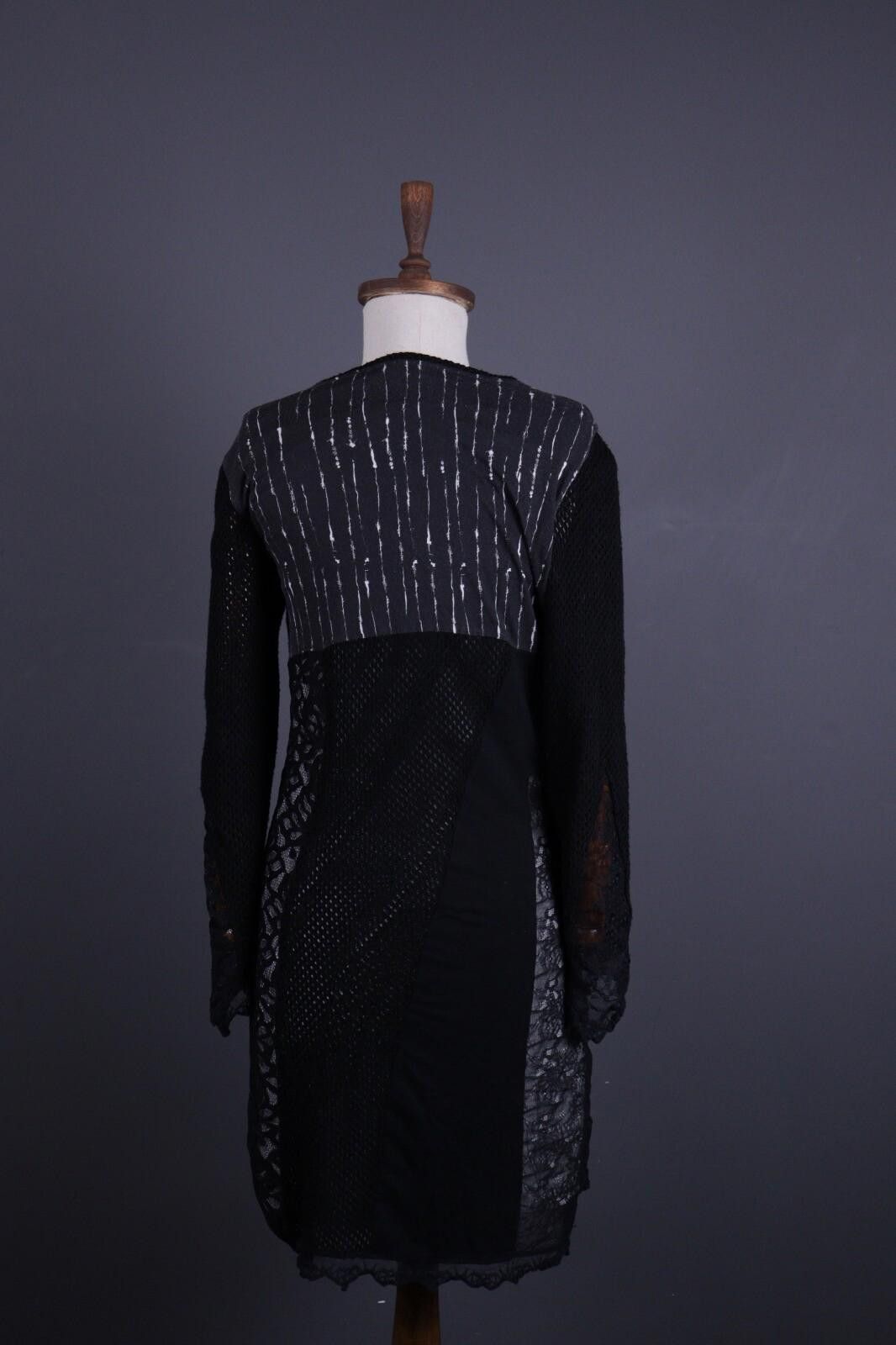 Designer Elisa Cavaletti Sono Italiano Black Knit Shift Dress SzM Size M / US 6-8 / IT 42-44 - 6 Thumbnail