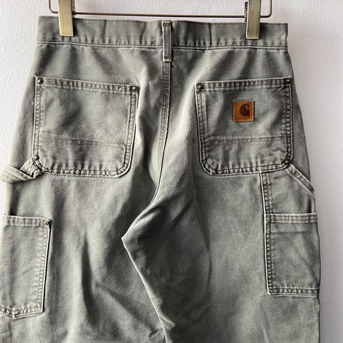 Carhartt × Vintage Distressed Faded Vintage Carhartt Double Knee Moss Green Size US 30 / EU 46 - 2 Thumbnail