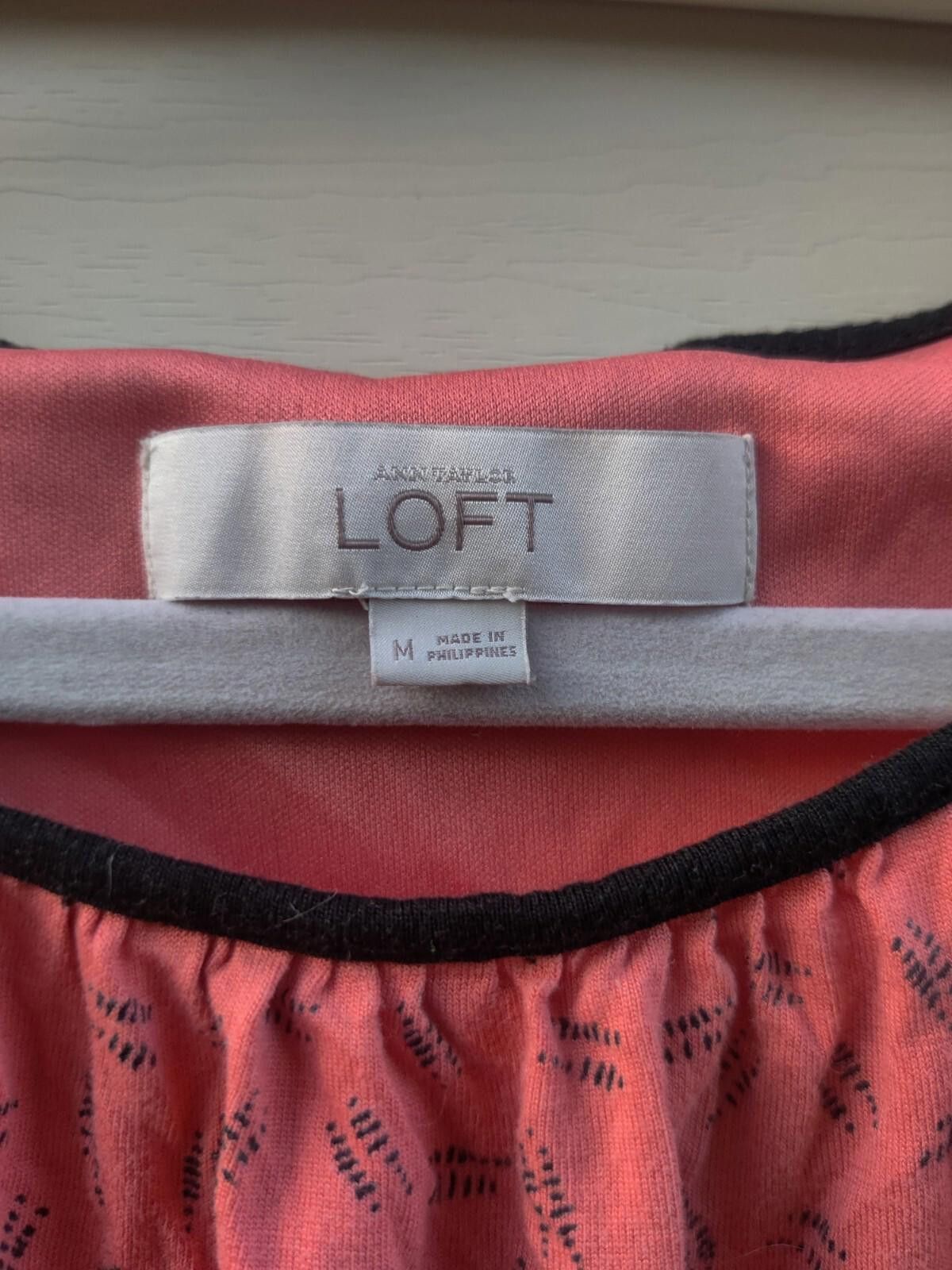 Other Ann Taylor LOFT Dress Sz Medium M Orange Black Round Neck Size M / US 6-8 / IT 42-44 - 6 Thumbnail