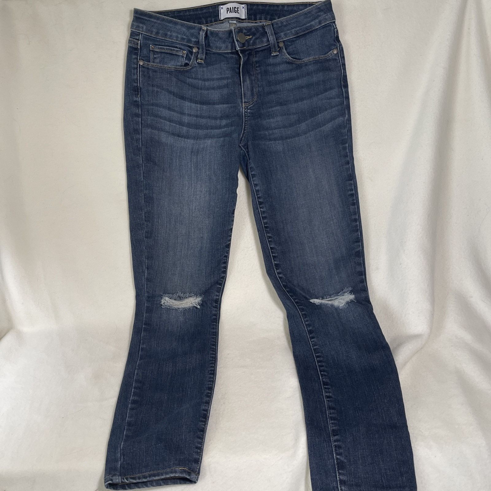 Paige Paige Jeans Women's 29 Blue Ankle Skinny Distressed Size 29" - 1 Thumbnail
