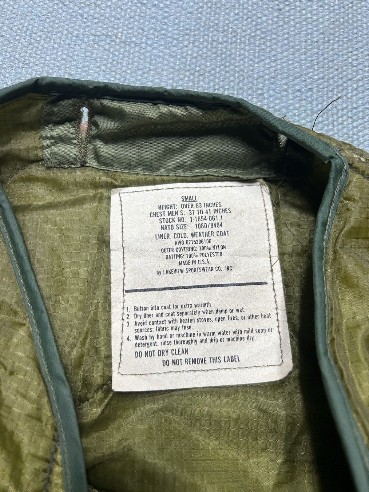 Vintage Vtg Military M65 Field Jacket Liner Quilted Cold Weather S Size US S / EU 44-46 / 1 - 4 Thumbnail