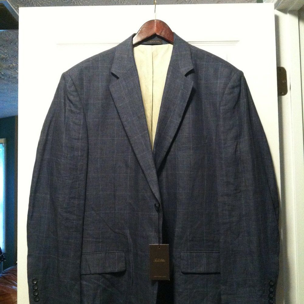 Tasso Elba TASSO ELBA MENS NEW BLUE 100%LINEN SPORT COAT BLAZER XL Size US XL / EU 56 / 4 - 4 Thumbnail