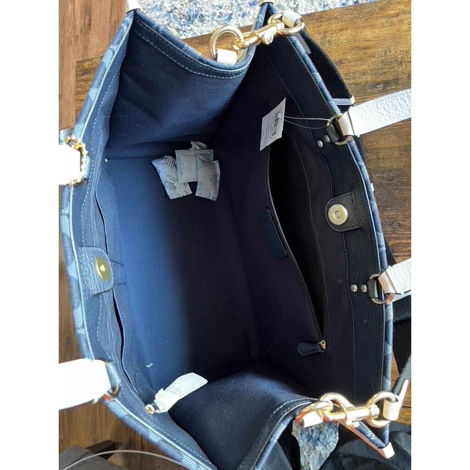 Coach Coach Dempsey 40" Tote Bag + Makeup Case in Denim Multi NWT Size ONE SIZE - 4 Thumbnail