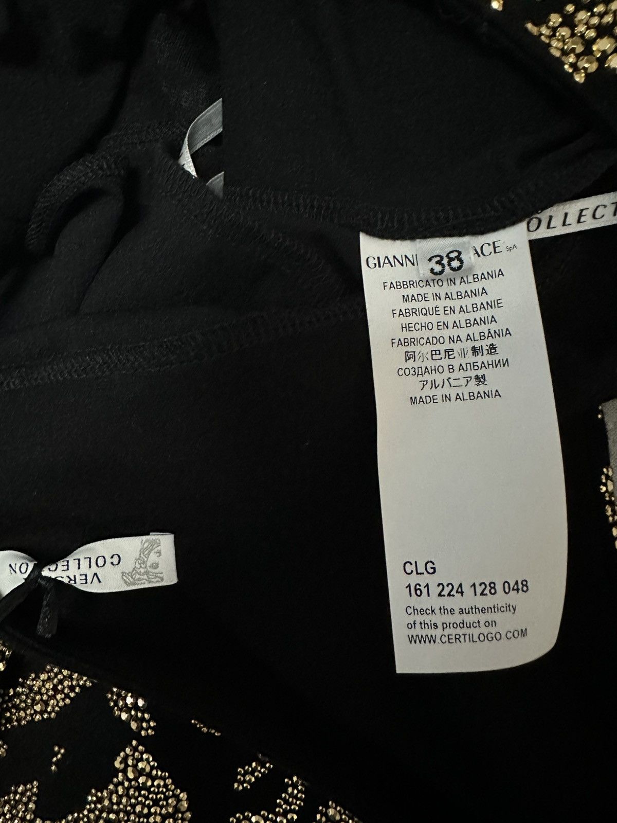 Versace Versace Donatella Era Black & Gold Crystal Mini Dress Size XS / US 0-2 / IT 36-38 - 7 Thumbnail