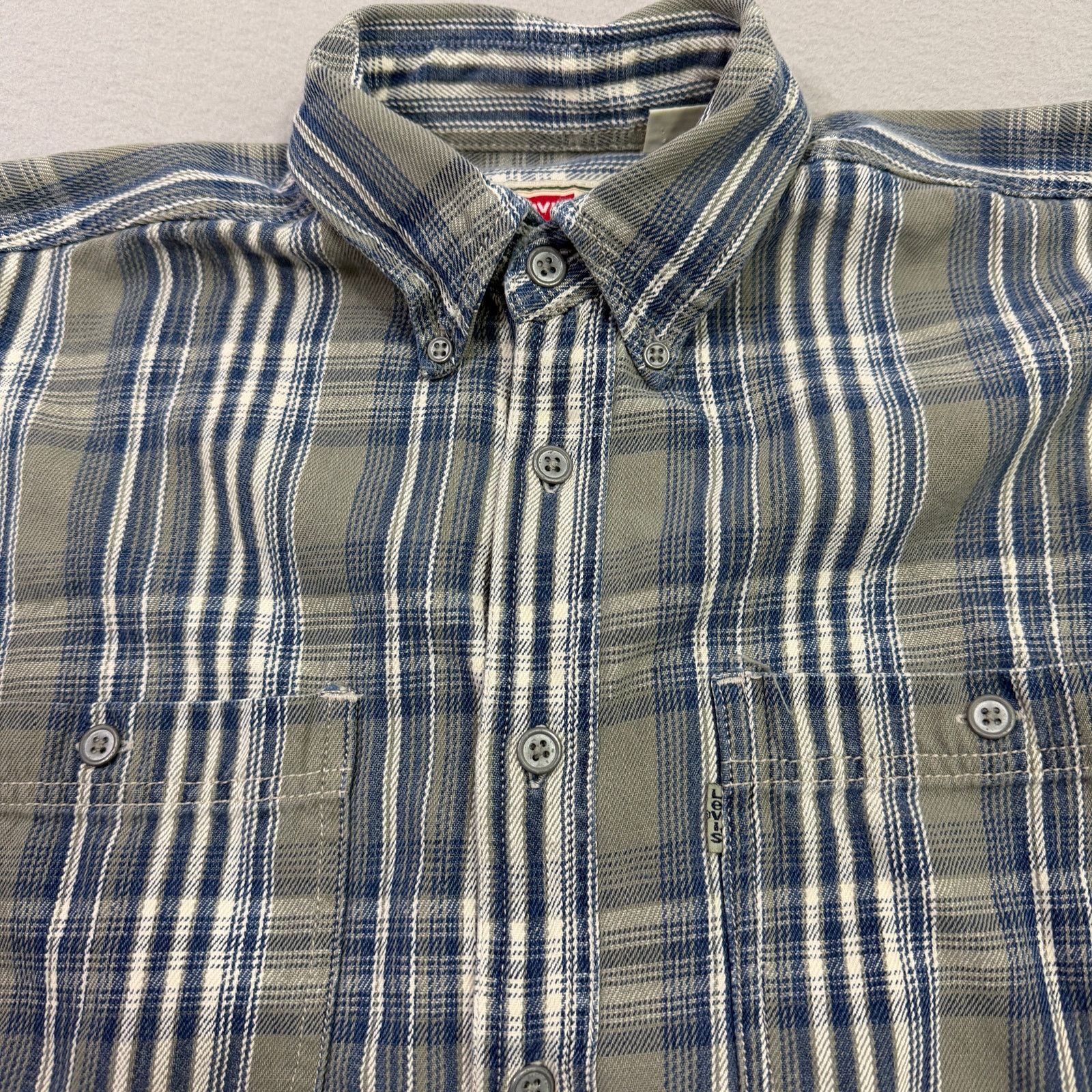 Levi's Vintage Levis Denim Shirt Men's Small Blue Green Plaid 90s Size US S / EU 44-46 / 1 - 3 Thumbnail