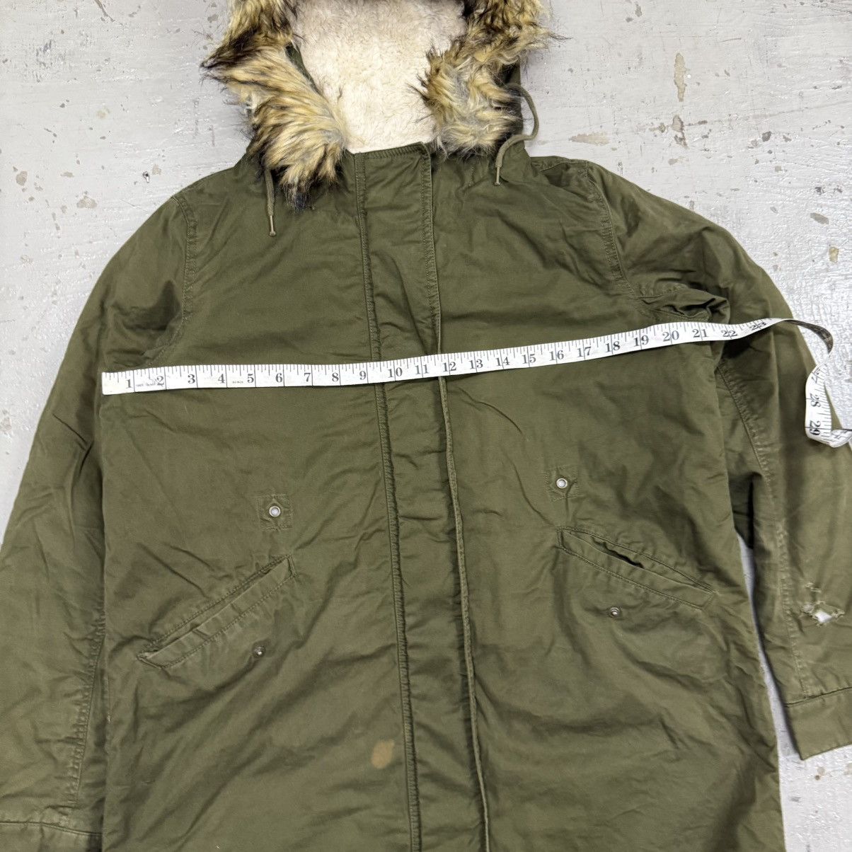 Beauty Beast 1950s US Army M-51 Retro Parka Fur Hooded Fishtail Jacket Size US L / EU 52-54 / 3 - 6 Thumbnail