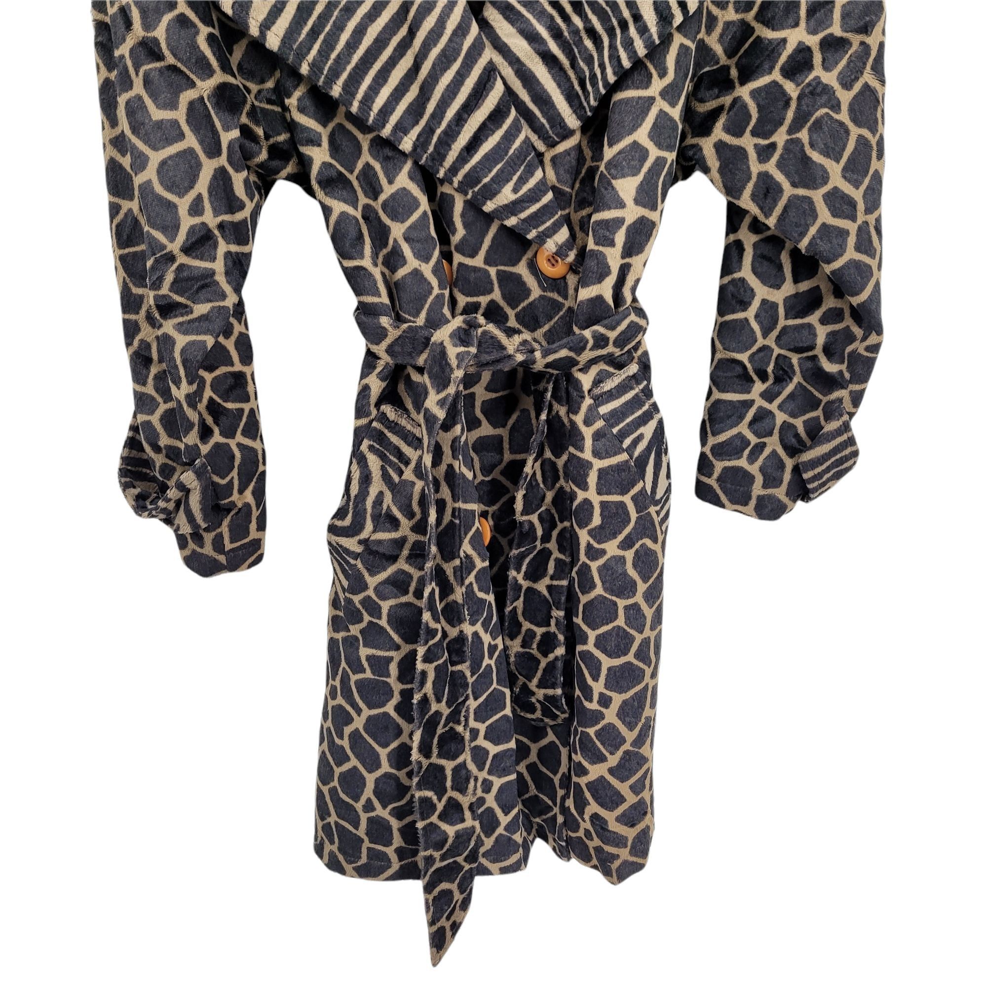 Nordstrom Vtg 90's Mod Vegan Faux Fur Trench Sz 14 Animal Print Large Size XL / US 12-14 / IT 48-50 - 5 Thumbnail