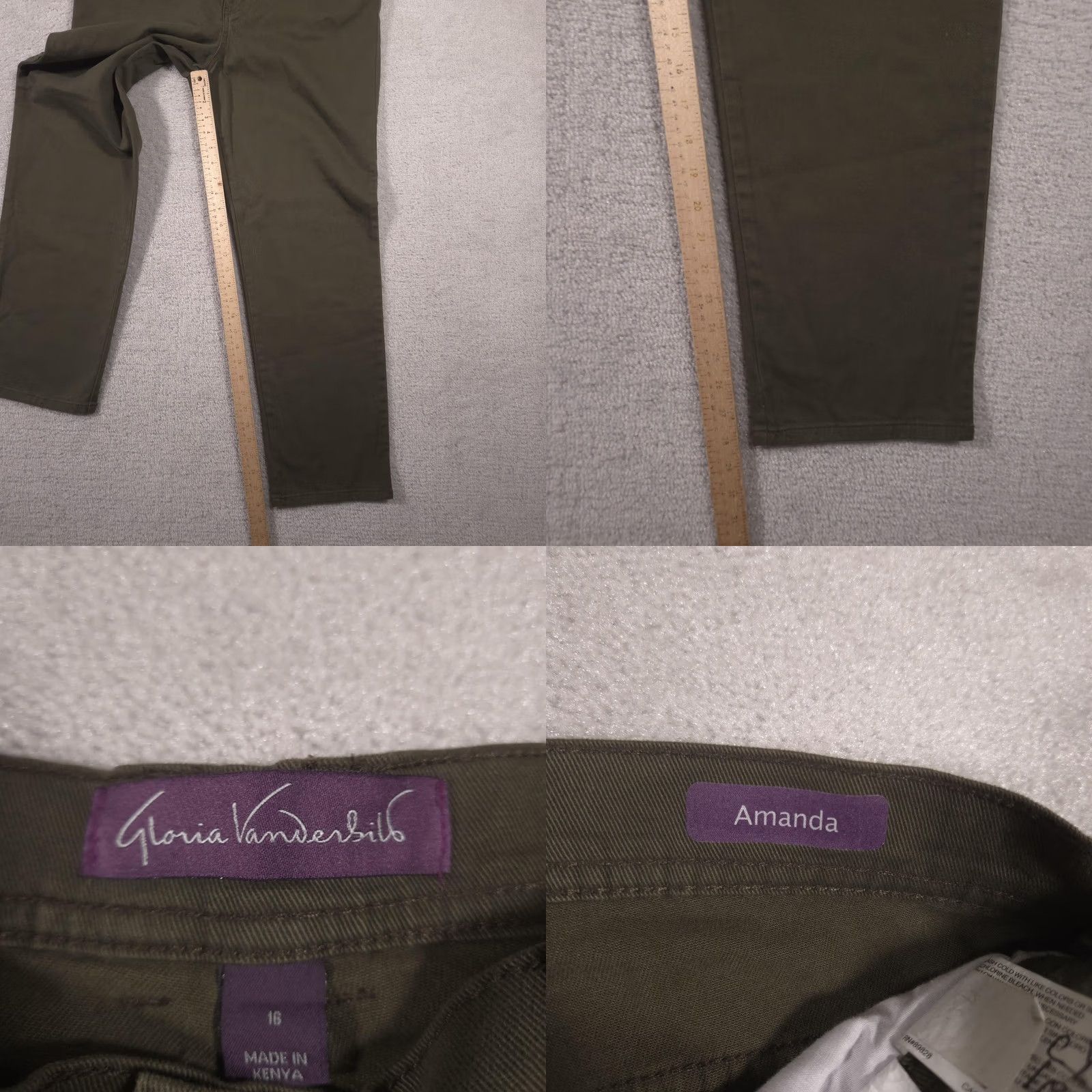 Gloria Vanderbilt Gloria Vanderbilt Jeans Womens 16 Short Green High Rise Tapered Stretch 5-Pocket Denim Vintage No N/A Ladies Clothing Size 38" / US 16 / IT 52 - 8 Thumbnail