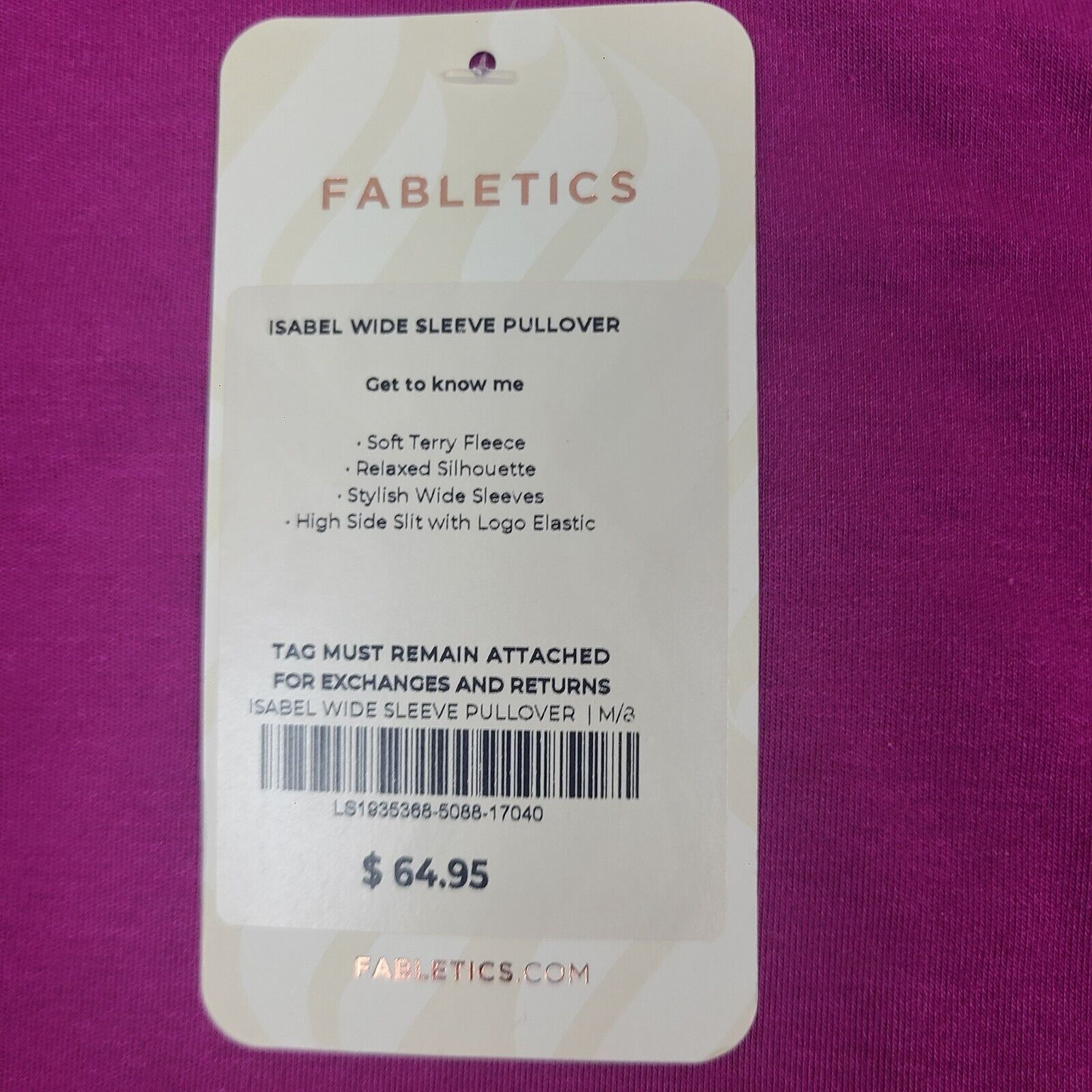 Fabletics Fabletics Isabel Wide Sleeve Pullover Sweatshirt Sz Medium W Size M / US 6-8 / IT 42-44 - 2 Thumbnail