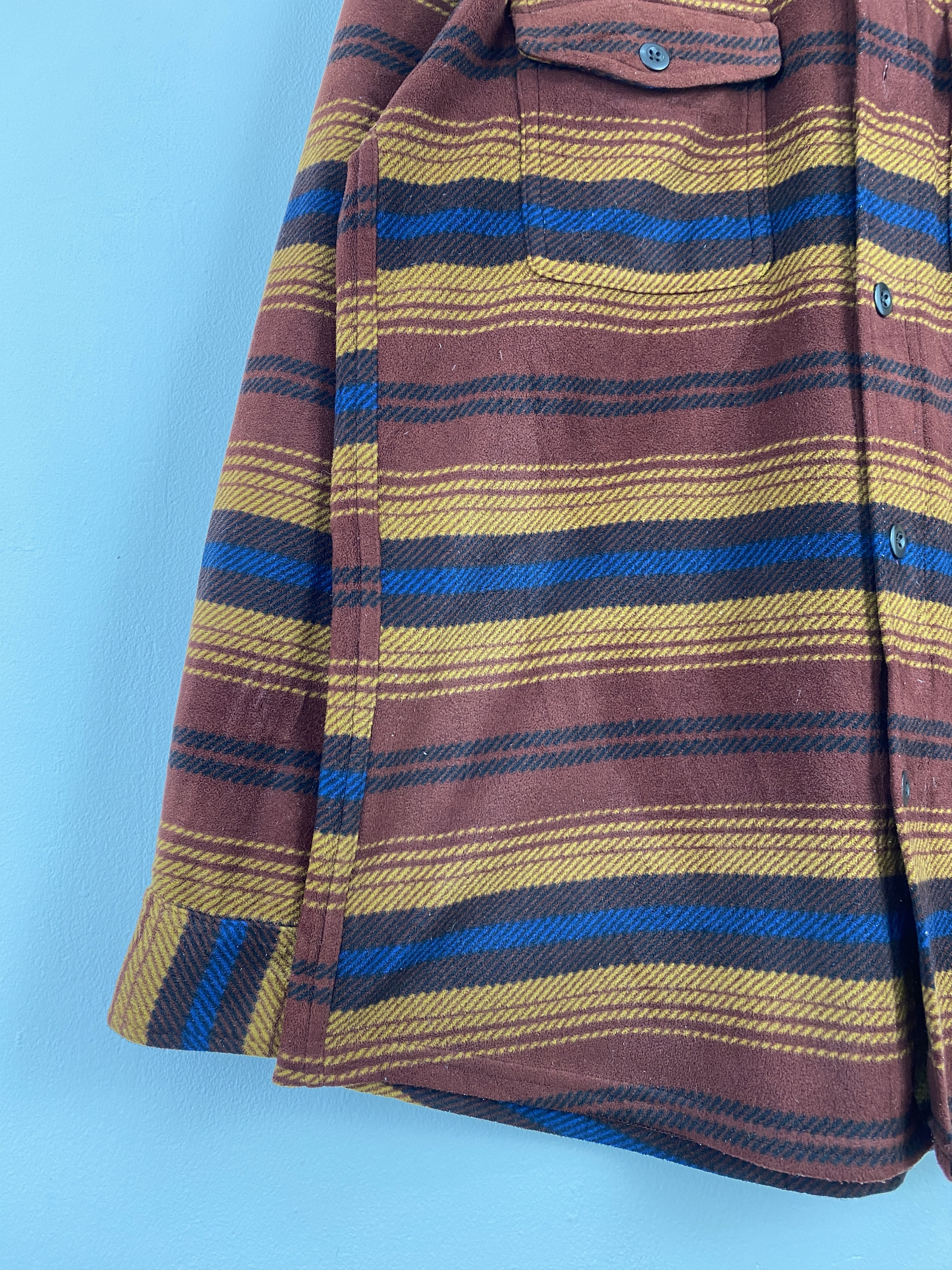 Uniqlo Uniqlo Button Ups Double Pocket Striped Fleece Shirt JA0131 Size US XL / EU 56 / 4 - 7 Thumbnail