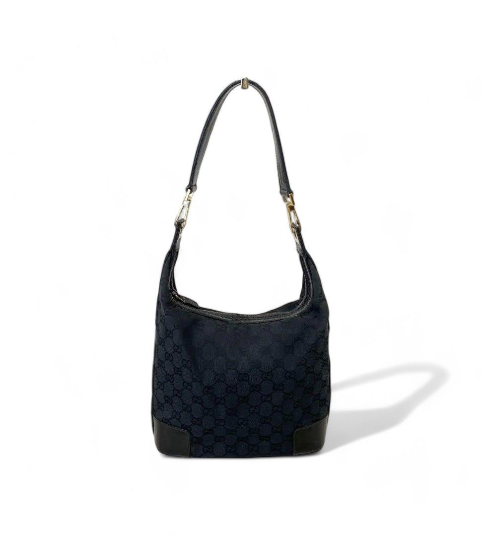 Gucci Gucci - Canvas Leather Black Monogram Handbag One Shoulder Size ONE SIZE - 1 Thumbnail