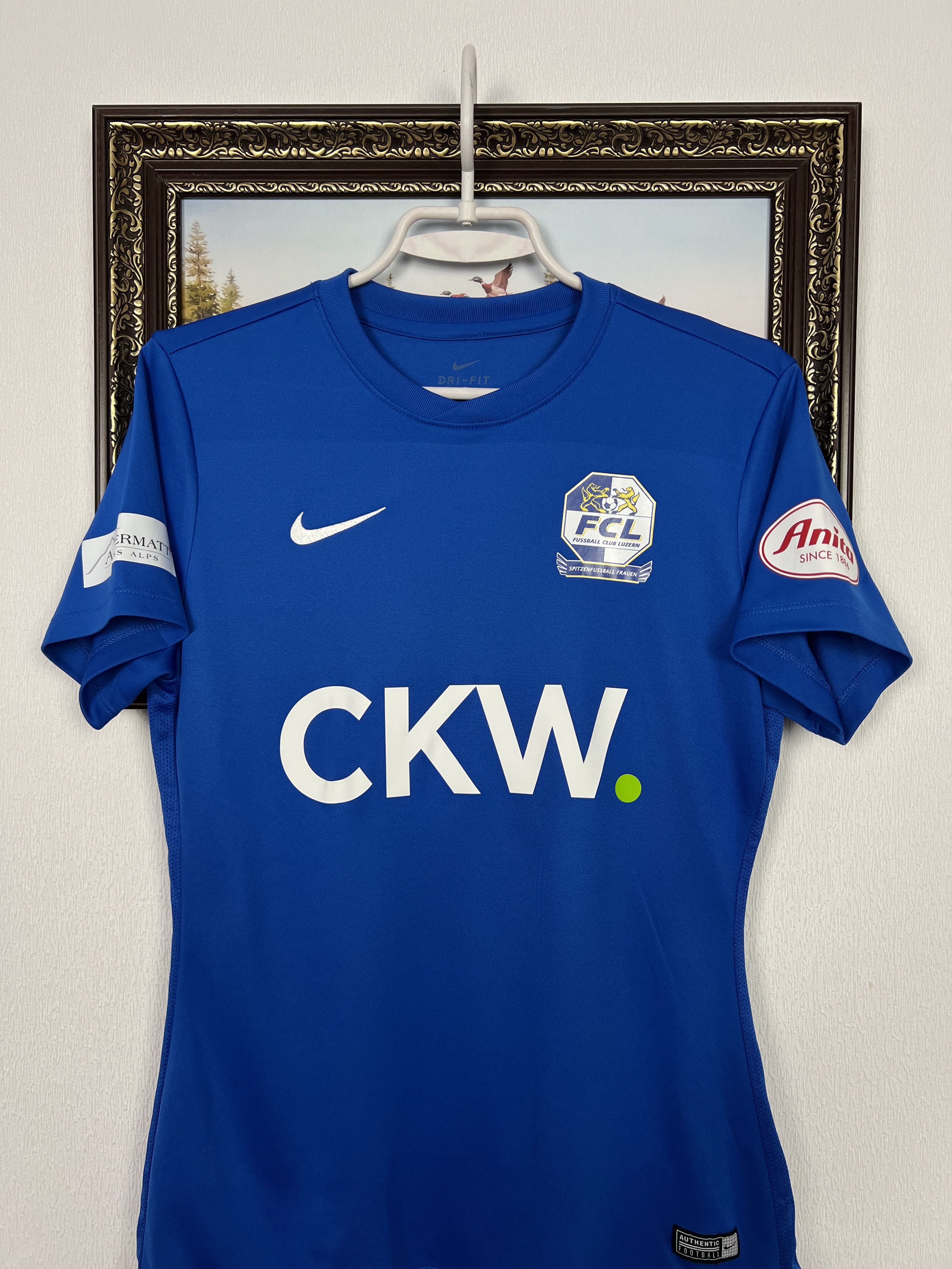 Nike Luzern 2017 Home Nike #5 Player Issue Soccer Blue Shirt Size US M / EU 48-50 / 2 - 2 Thumbnail