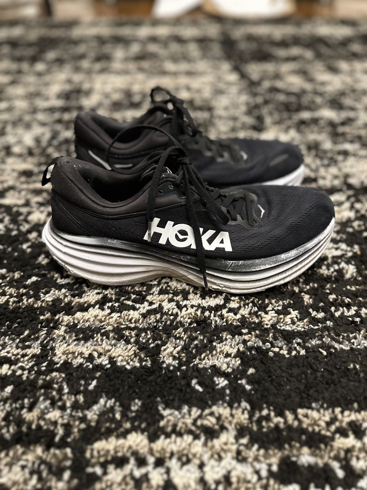 Hoka Black Hoka One Bondi 8 Running Sneakers Size US 11 / EU 44 - 2 Thumbnail