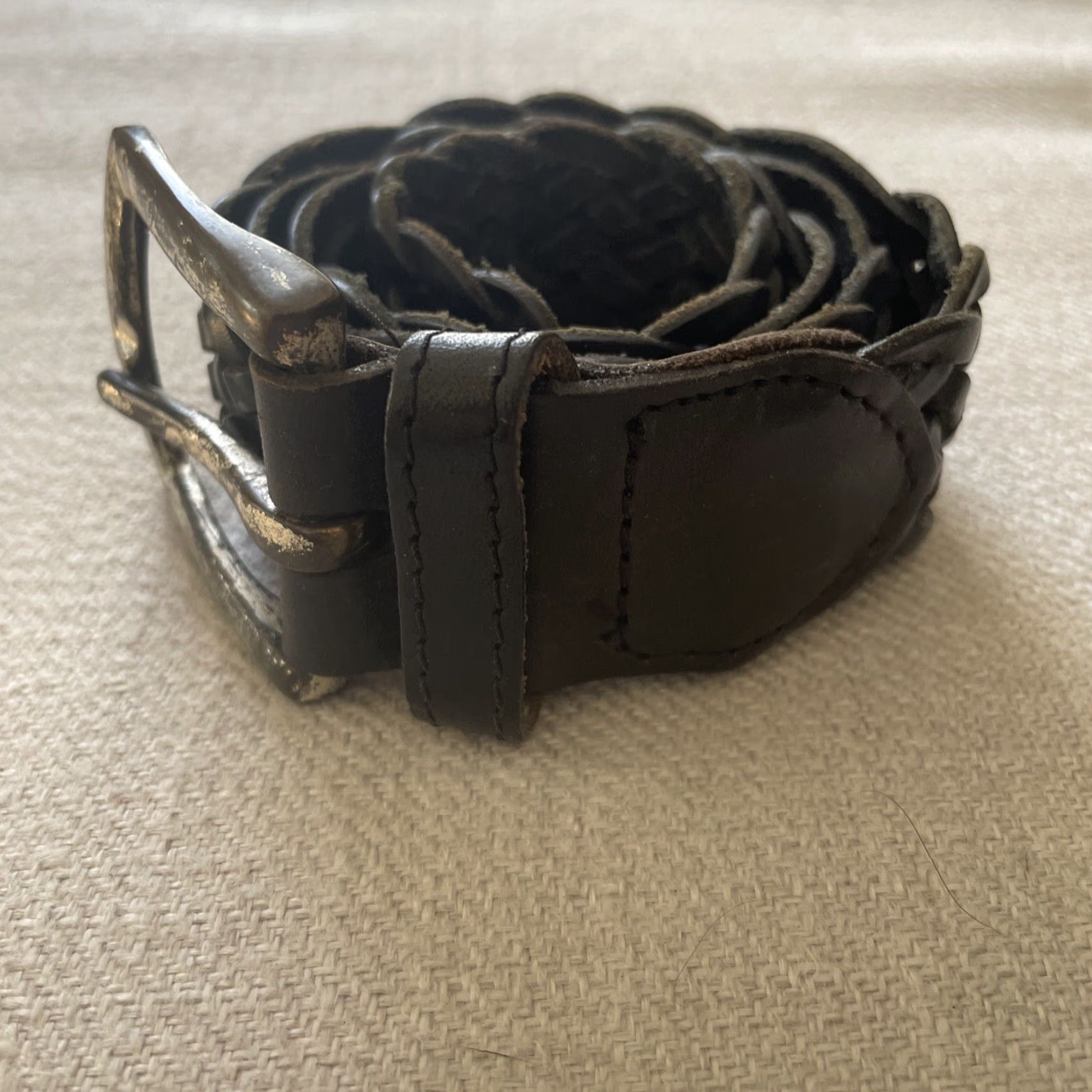 Fossil VINTAGE Fossil Braided Leather Belt Western Black Cowgirl 90s Med 35” Womens Belt Size ONE SIZE - 5 Thumbnail