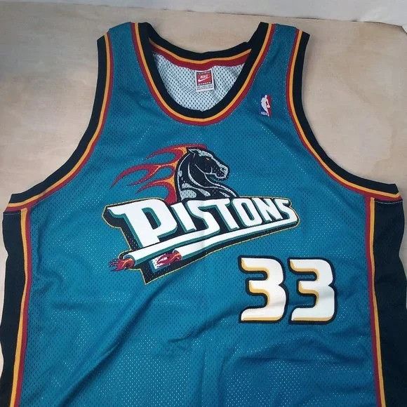 Image of NBA x Nike Vintage Nike Authentic Detroit Pistons Grant Hill Jersey in Teal, Men's (Size 2XL)