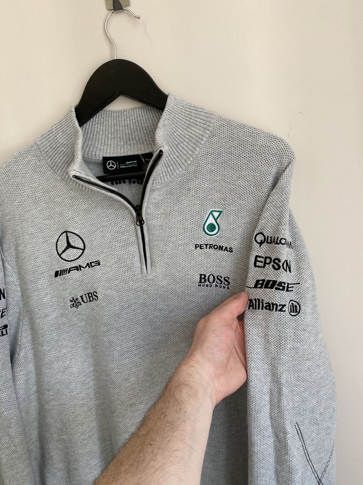 Hugo Boss Hugo Boss Men's Mercedes AMG Petronas F1 Team 1/4 Zip Hoodie Size US XL / EU 56 / 4 - 6 Thumbnail