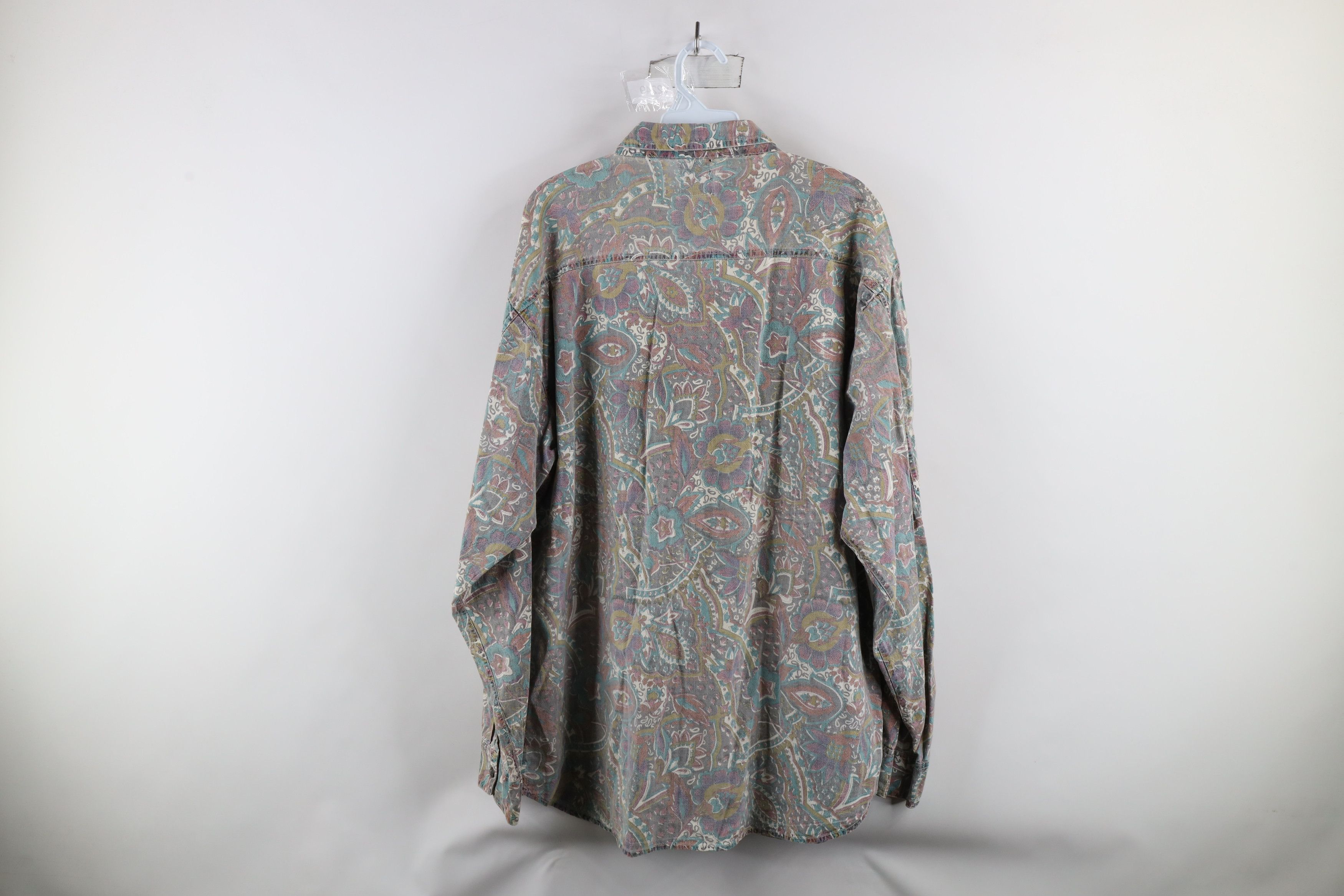 Vintage Vintage 90s Streetwear Paisley Flower Tapestry Button Shirt Size US XL / EU 56 / 4 - 9 Thumbnail