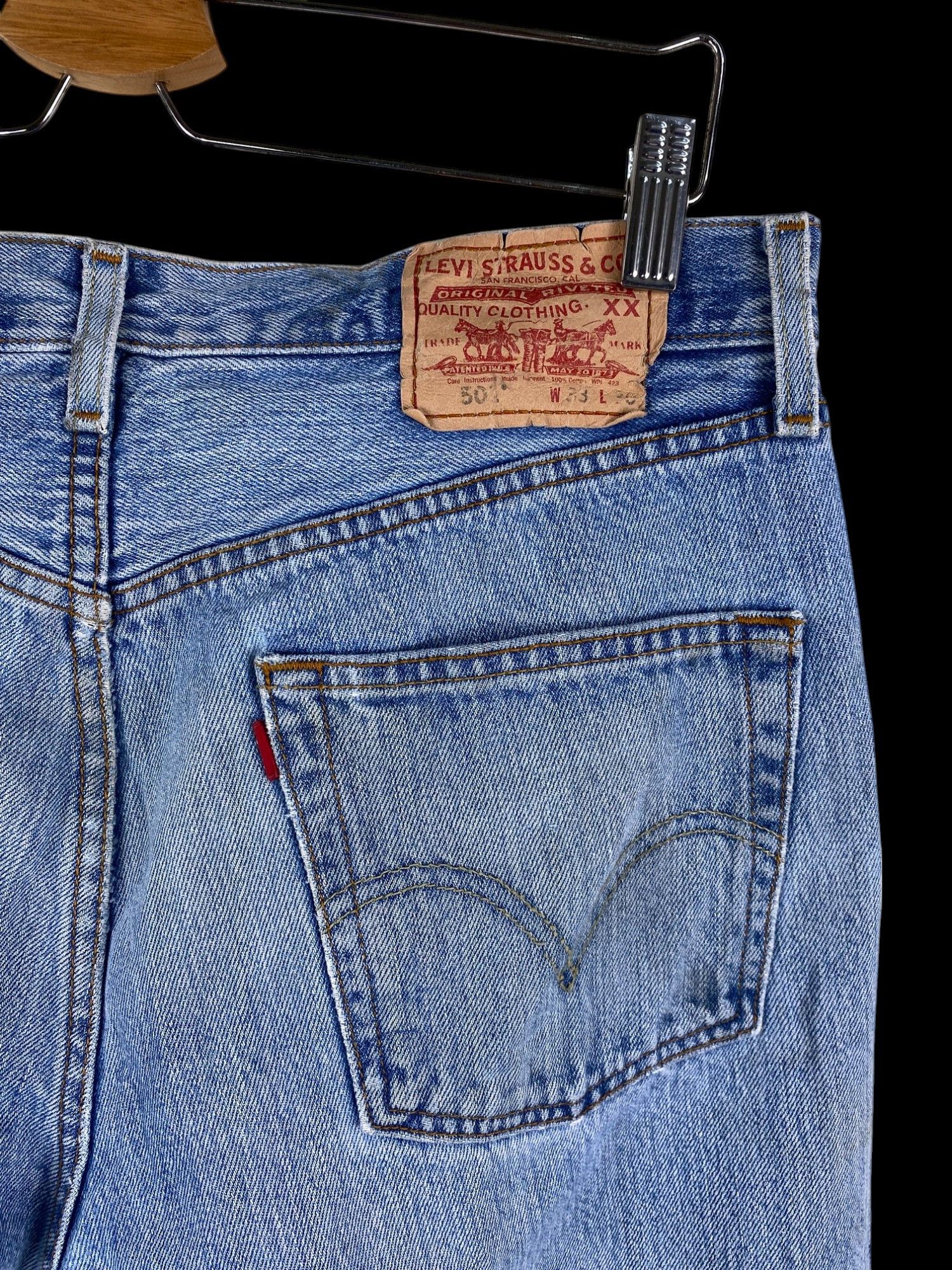 Levi's Vintage Clothing W33x29 Vintage Levis 501 90s distressed dirty denim Size US 33 - 3 Thumbnail