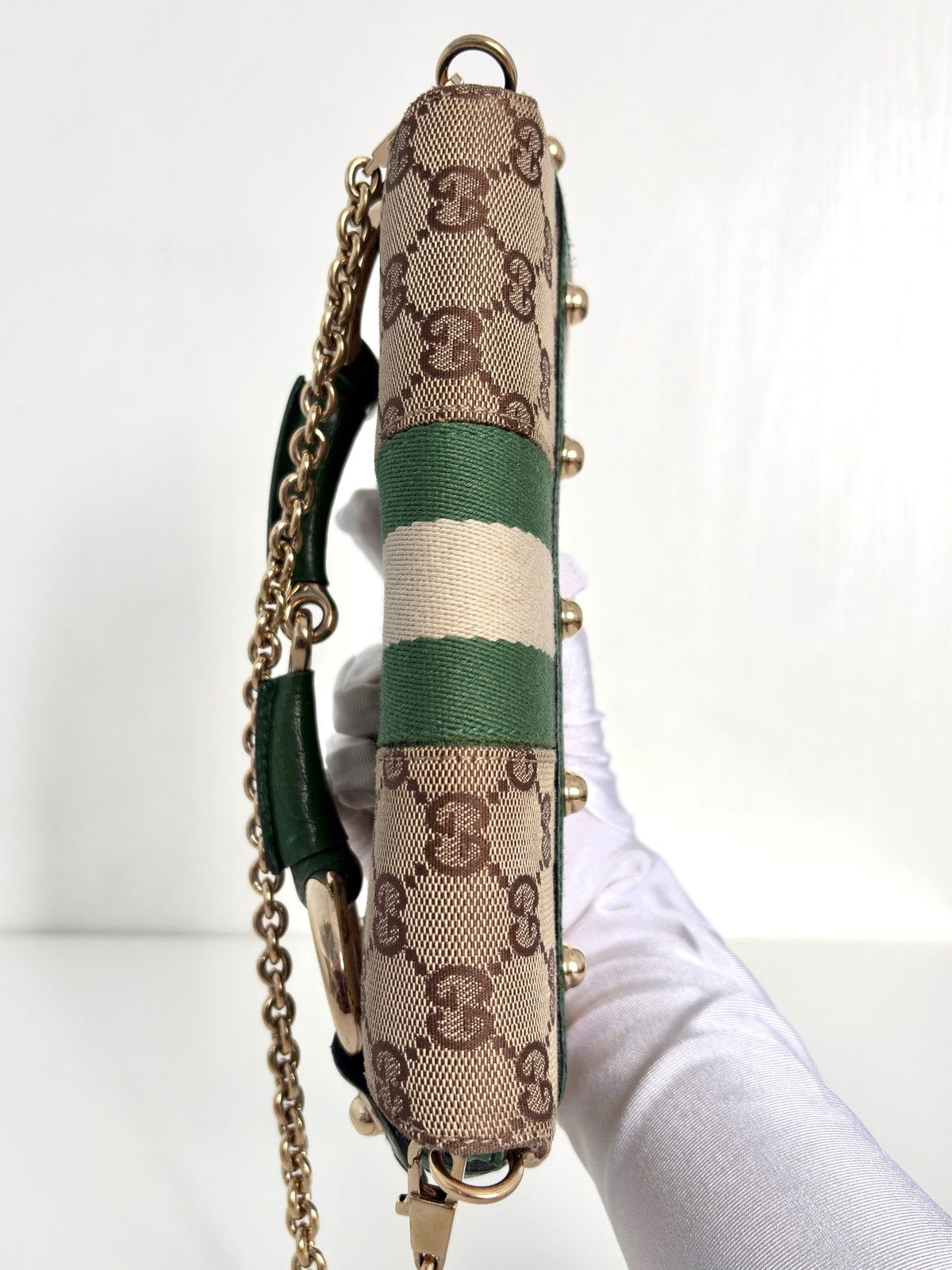 Gucci Gucci Horsebit Green Chain Clutch Size ONE SIZE - 8 Thumbnail