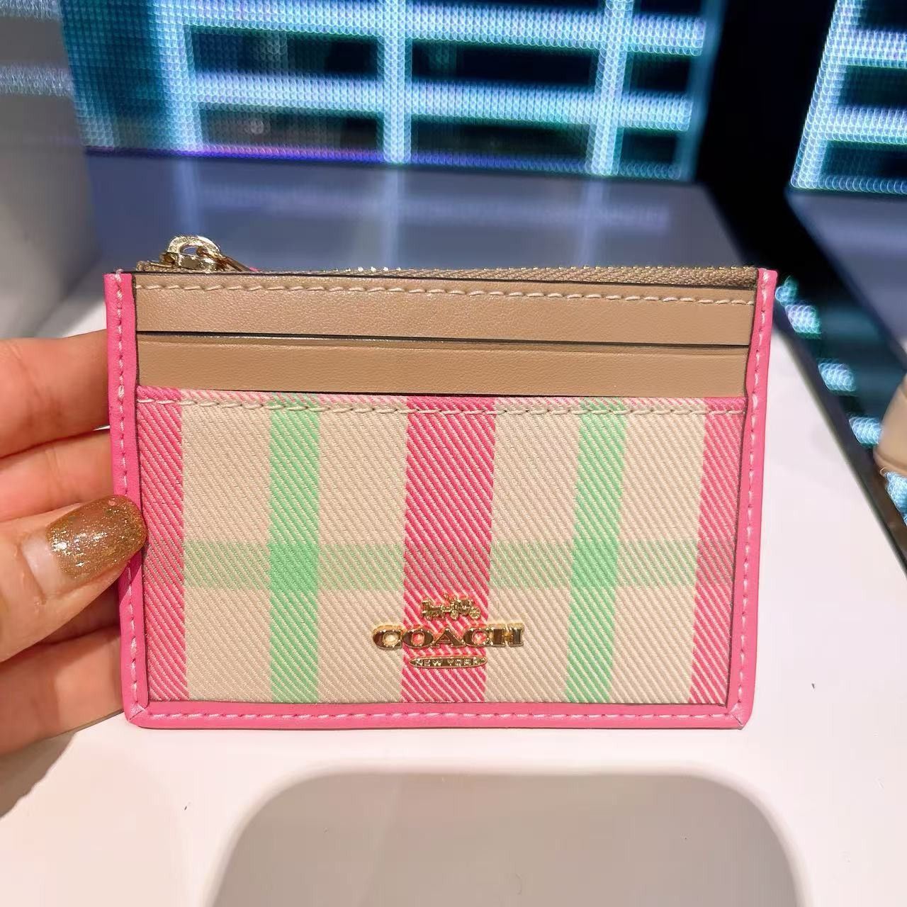 Coach Mini Skinny Id Case With Plaid Print CBL88 Size ONE SIZE - 1 Thumbnail