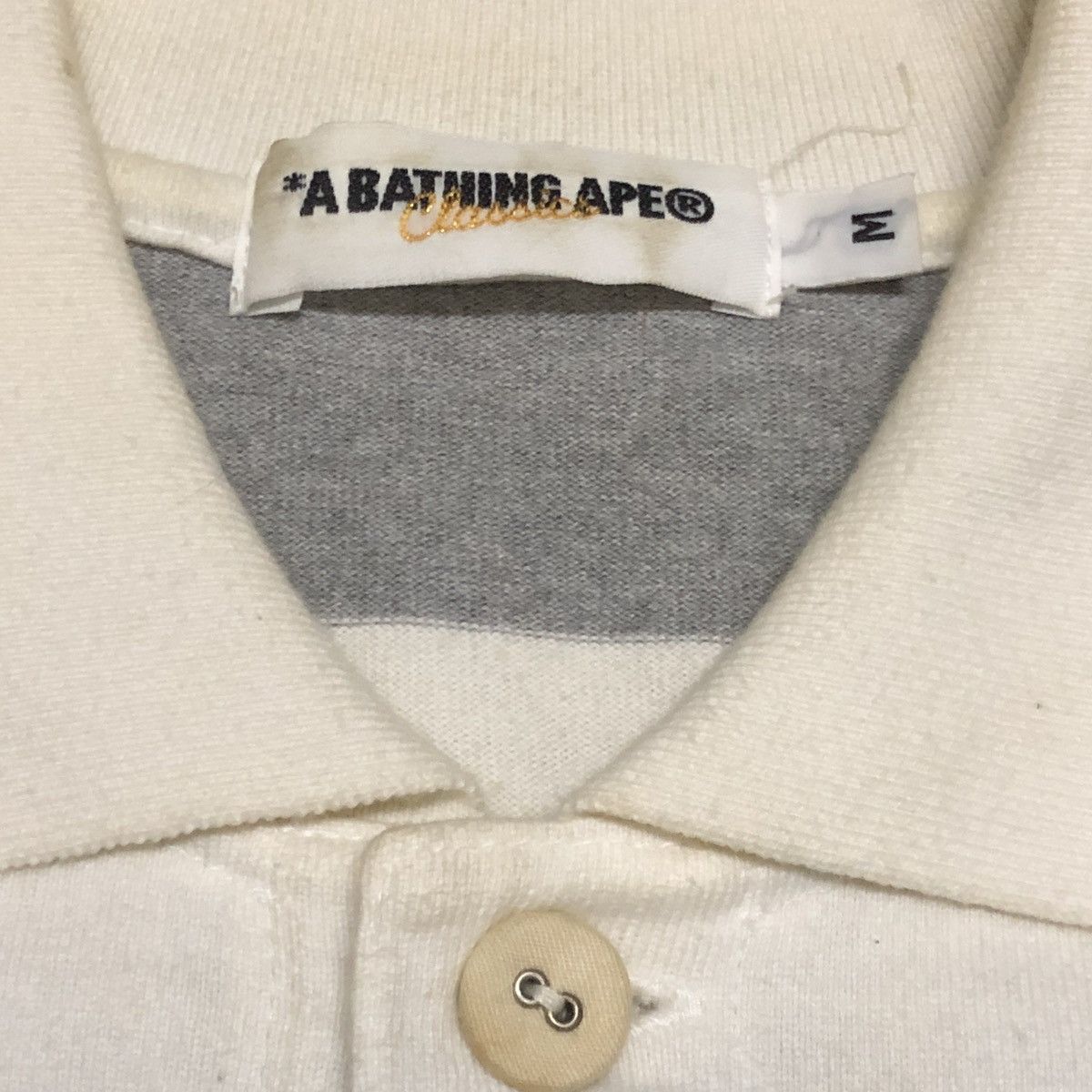 Bape A Bathing Ape Bape Crest Striped Polo Rugby Longsleeve Size US M / EU 48-50 / 2 - 4 Thumbnail