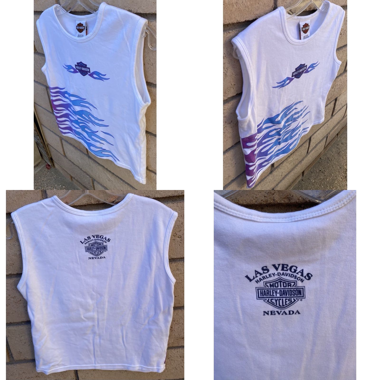 Harley Davidson VINTAGE Harley-Davidson Cropped Tank Top Women L USA Flame 2002 Las Vegas Stratman L Size L / US 10 / IT 46 - 8 Thumbnail
