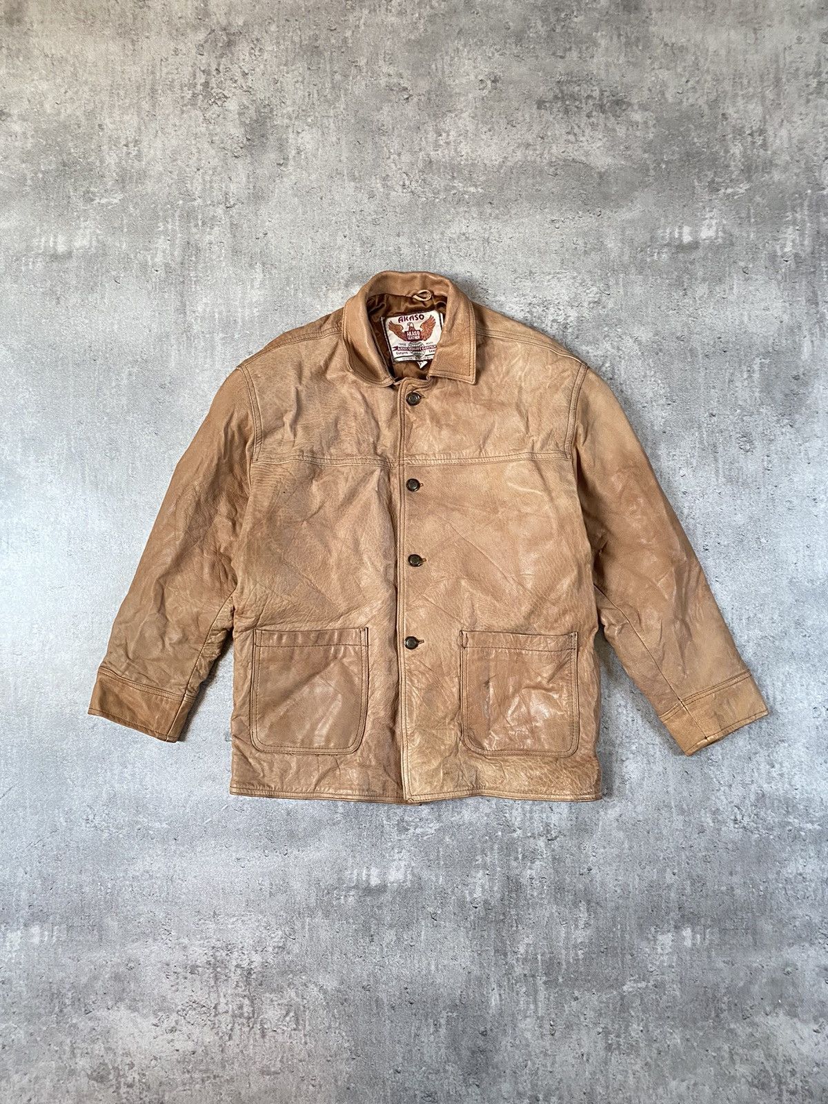 image of Made In USA x Vintage Moto Bike Jackets Akiso Leather in Red Leather, Men's (Size XL)