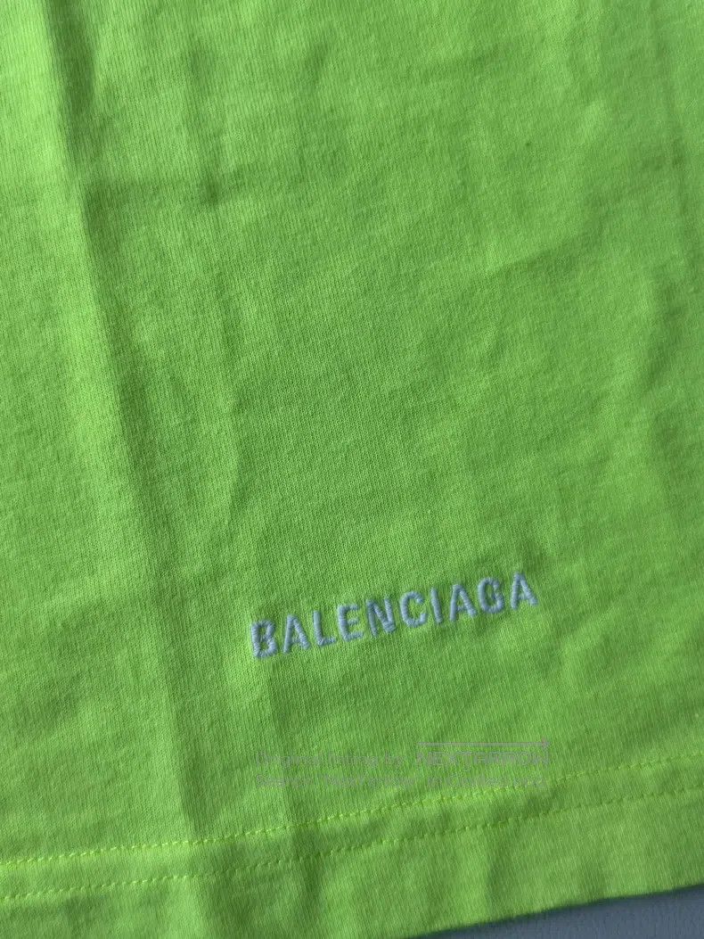 Balenciaga Balenciaga Neon Green Cotton Short Sleeve Size US M / EU 48-50 / 2 - 2 Thumbnail