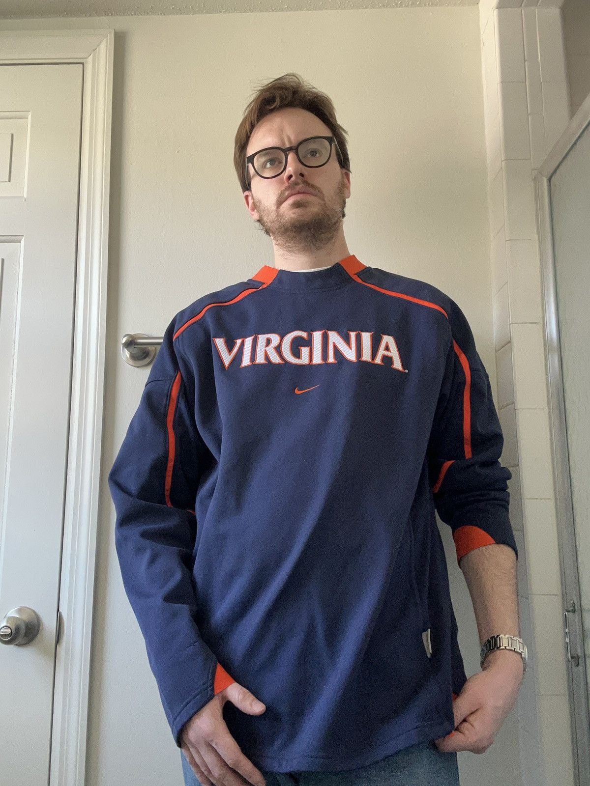 Nike 2009 UNiVERSiTY of ViRGiNiA L/S TENNiS TOP UVA CAVALiERS Size US L / EU 52-54 / 3 - 23 Thumbnail