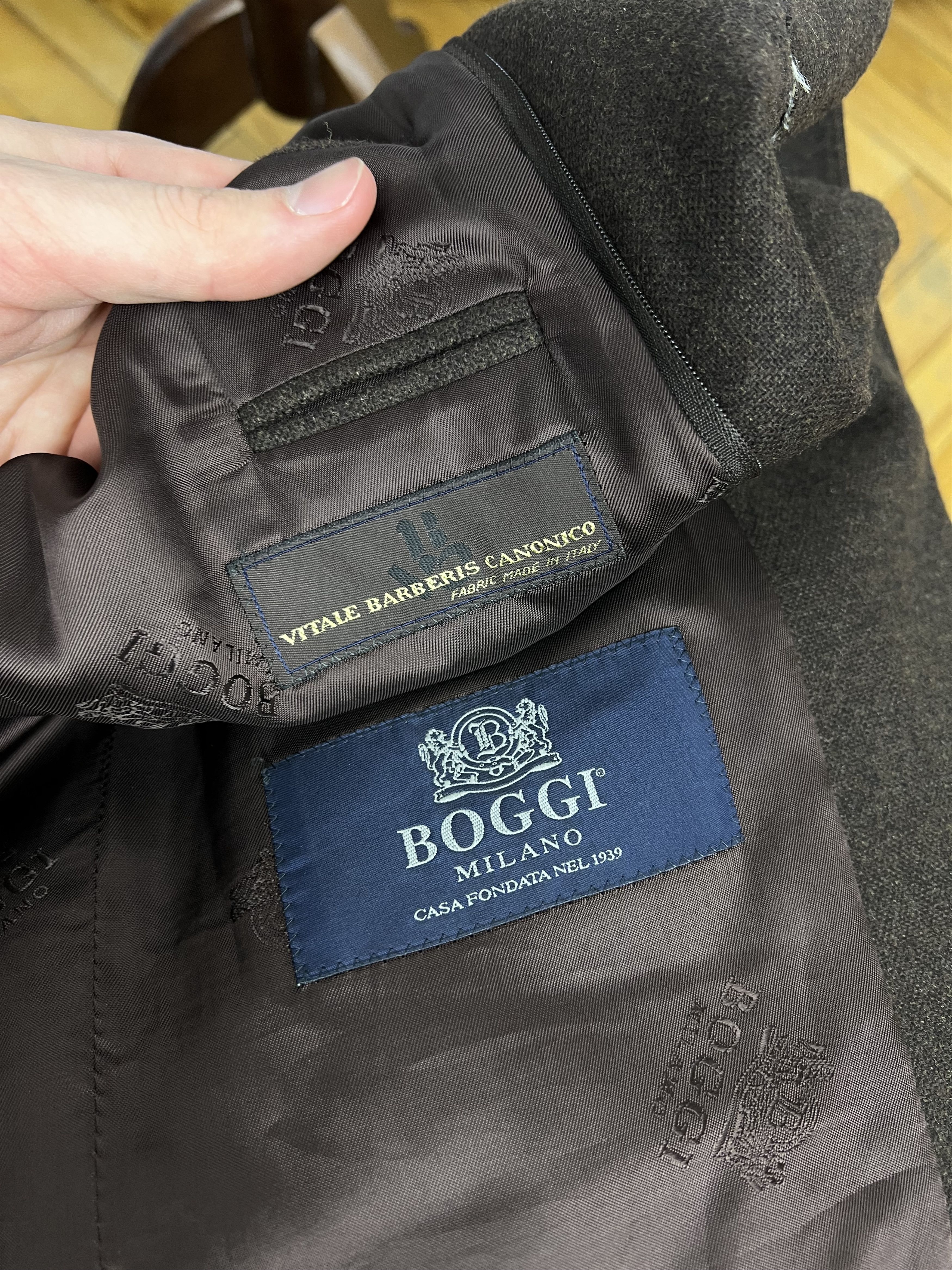 Boggi x Vitale Barberis Solid Soft Wool Half-Lined Sport Coat Size 42R - 9 Thumbnail