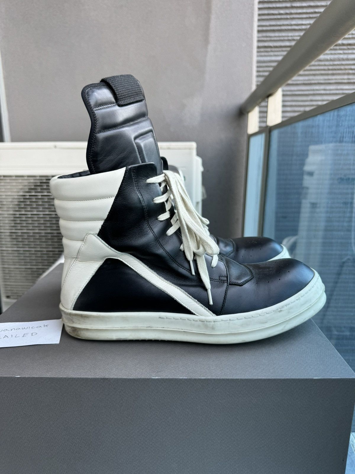 image of Rick Owens Mainline Geobasket Shoes in Black, Men's (Size 11)