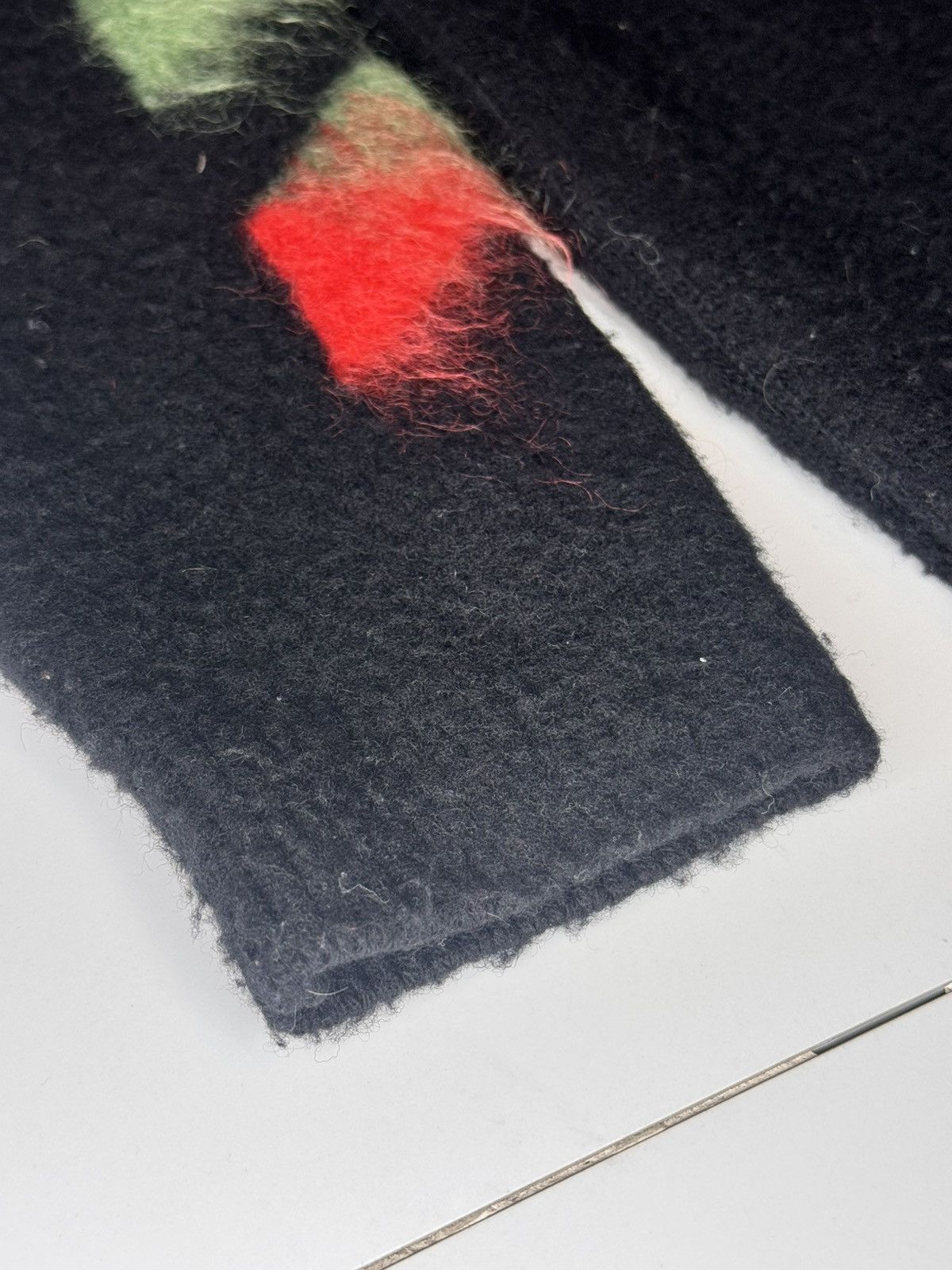Off-White Off White Printed Brushed Mohair-Blend Zip-Up Hoodie Black Size US XL / EU 56 / 4 - 6 Thumbnail