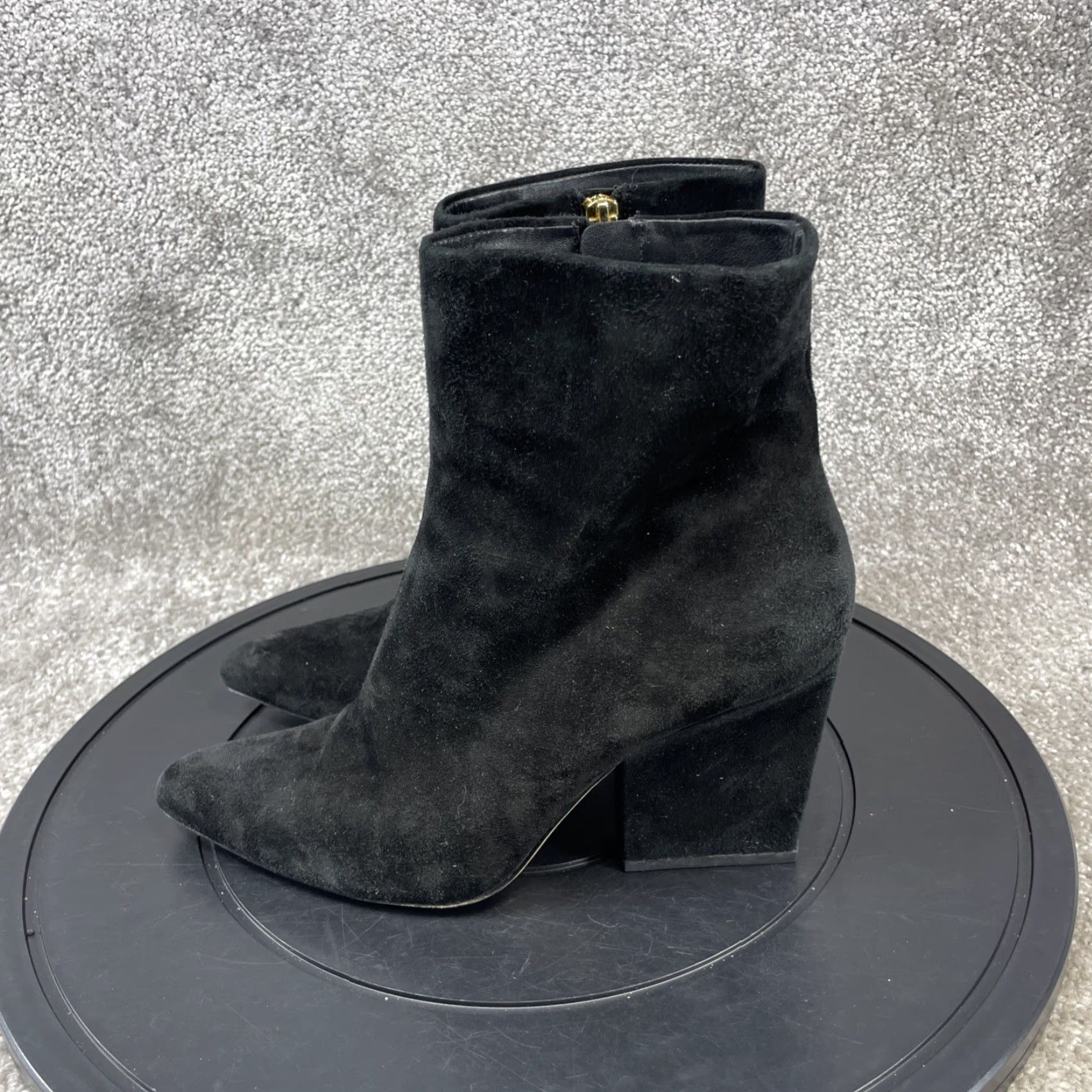 Alexander Wang Alexander Wang Black Suede Booties Women Size 38 EU 7.5 US Pointed Toe High Block Heel Ankle Zip Casual Size US 8 / IT 38 - 5 Thumbnail