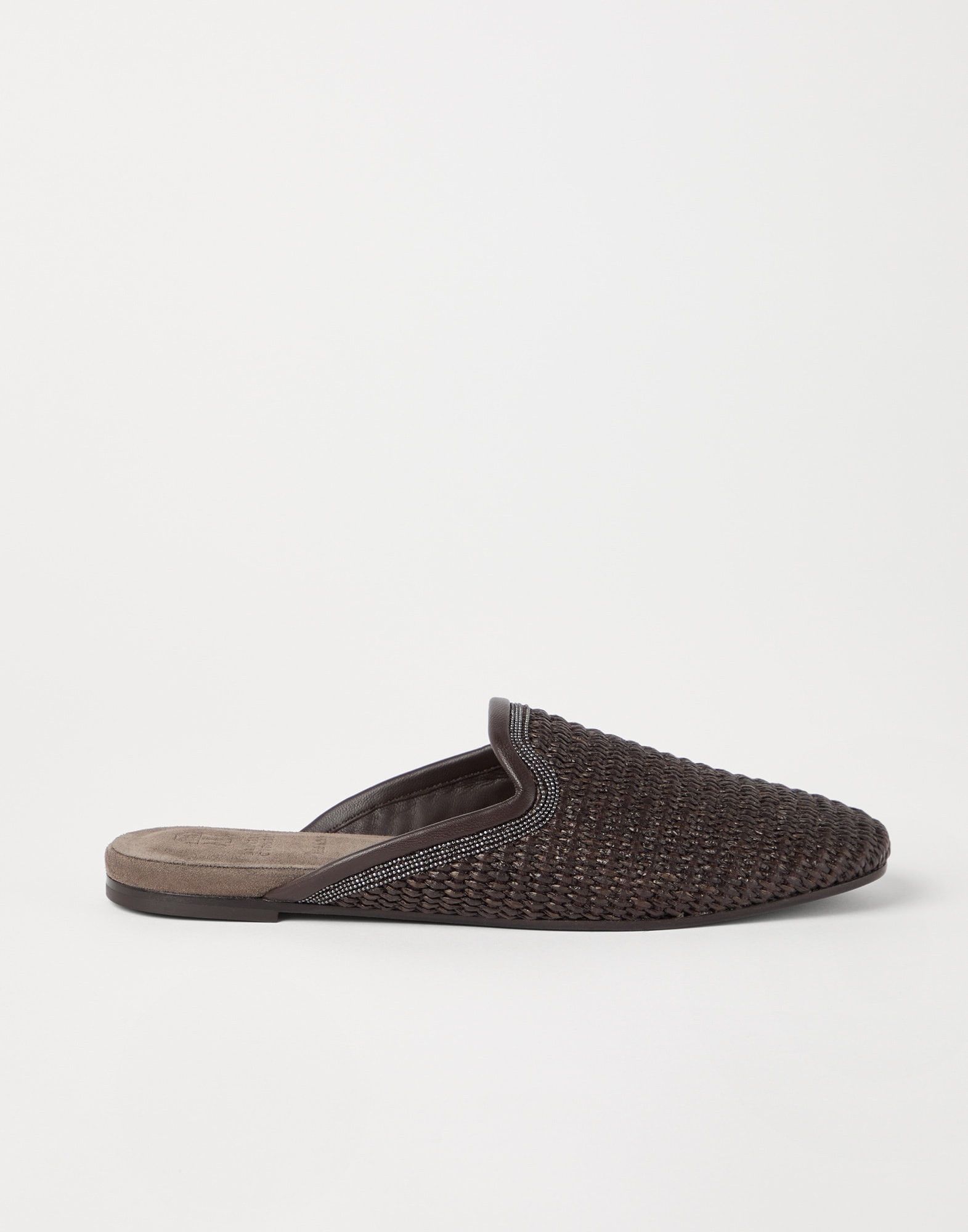 Brunello Cucinelli o1la1rc1a0326 Techno Raffia Slippers in Brown Size US 8 / IT 38 - 1 Thumbnail