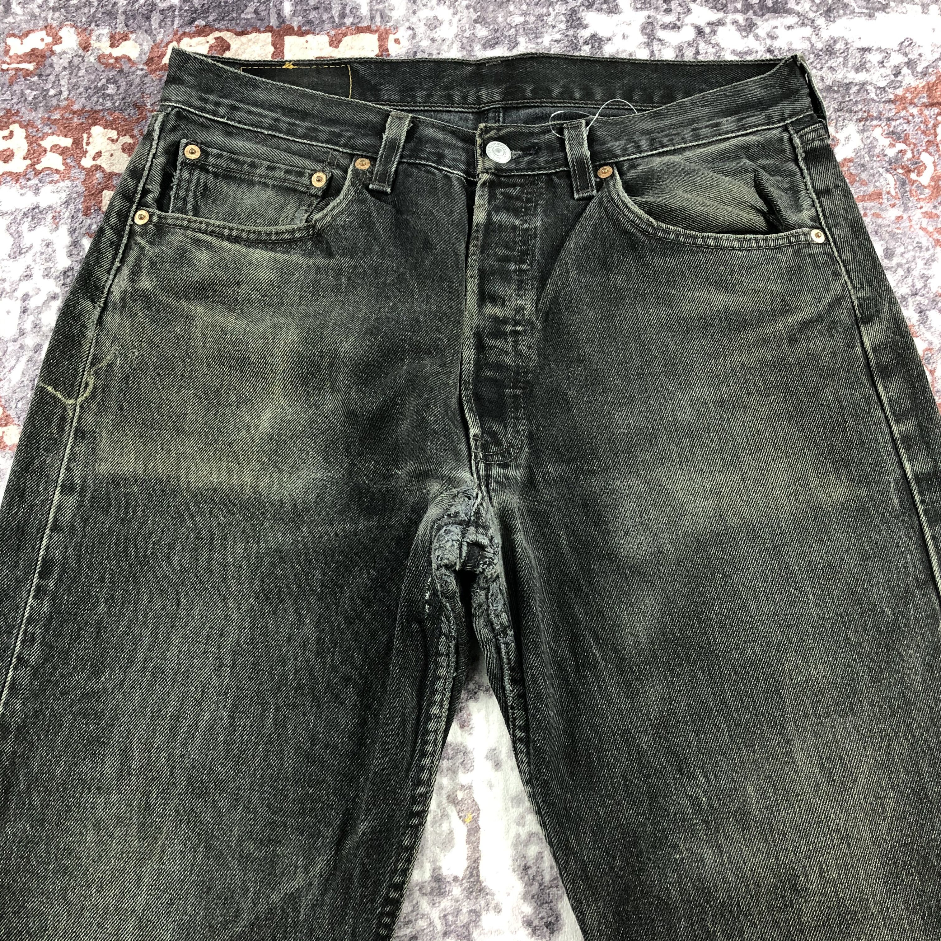 Levi's Vintage 90s Ripped Levis 501 Earth Tone Jeans-JM2282 Size US 33 - 3 Thumbnail
