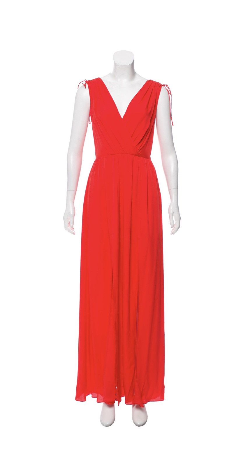 Sachin & Babi Sachin Babi Silk Maxi Dress Sz XS 0 Orange V-Neck Evening Size XS / US 0-2 / IT 36-38 - 2 Thumbnail