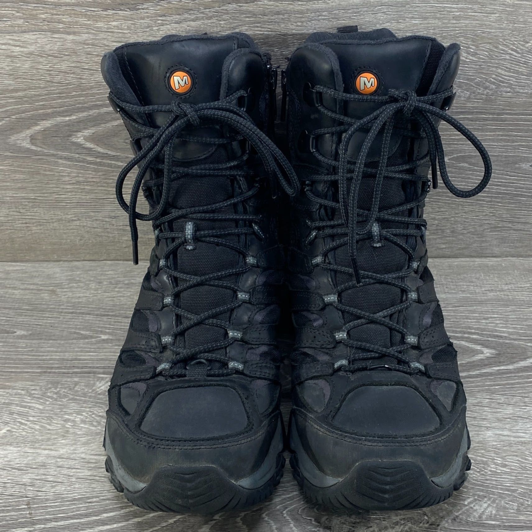 Merrell Merrell Men Boot Winter Waterproof Leather Vibram Side Zip 11 Black Hiking Crosslander Size US 11 / EU 44 - 3 Thumbnail
